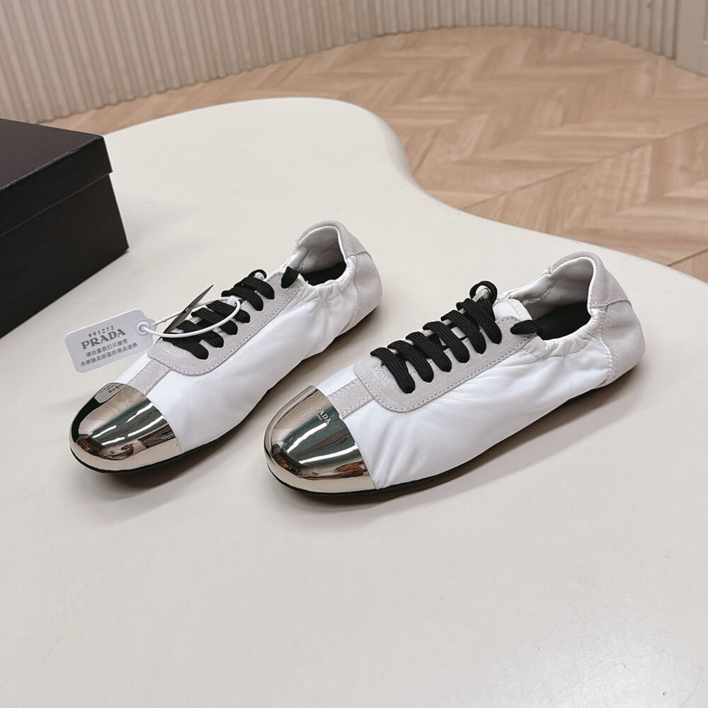 PRADA Collapse Re-Nylon and suede sneakers with metal toecap - Top Club