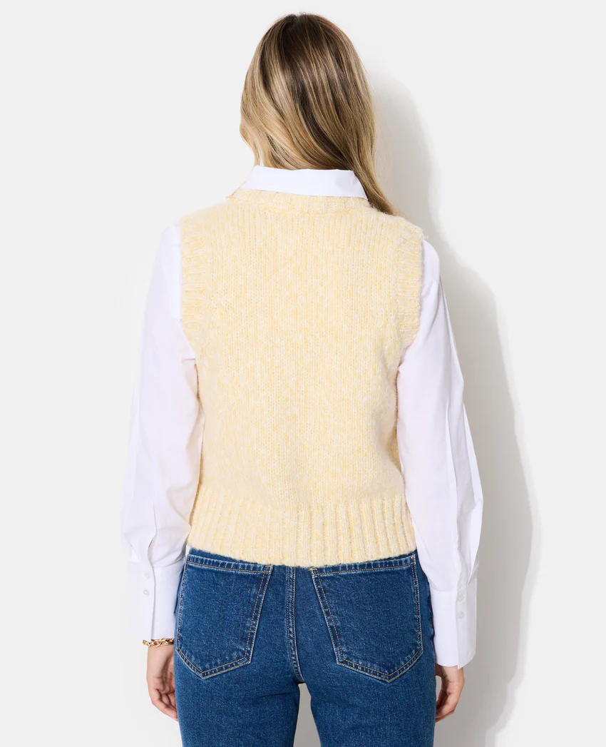 Pimkie Pull sans manches en maille moulinée