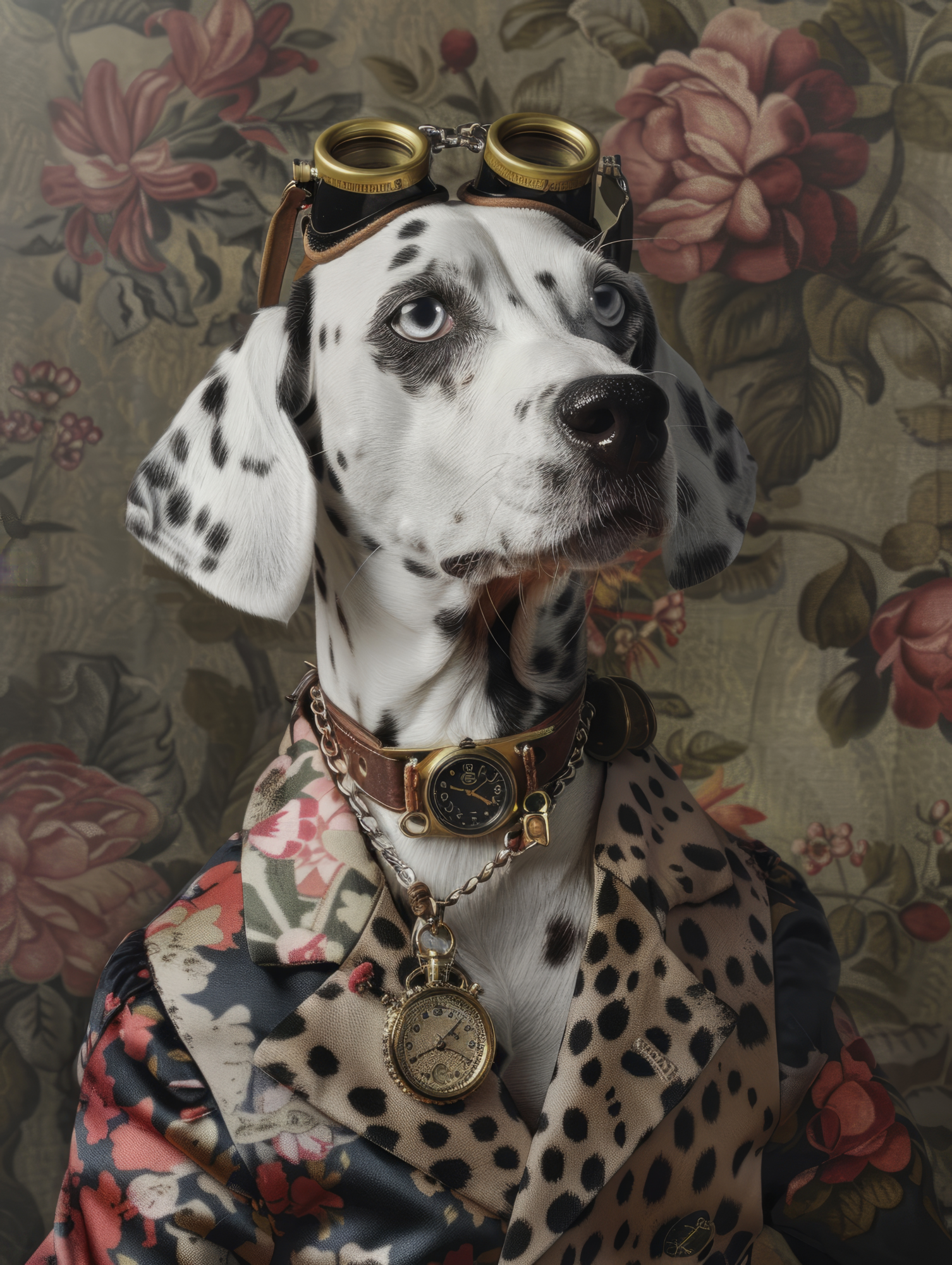 Canvas schilderij van een Dalmatische hond 100x200 cm