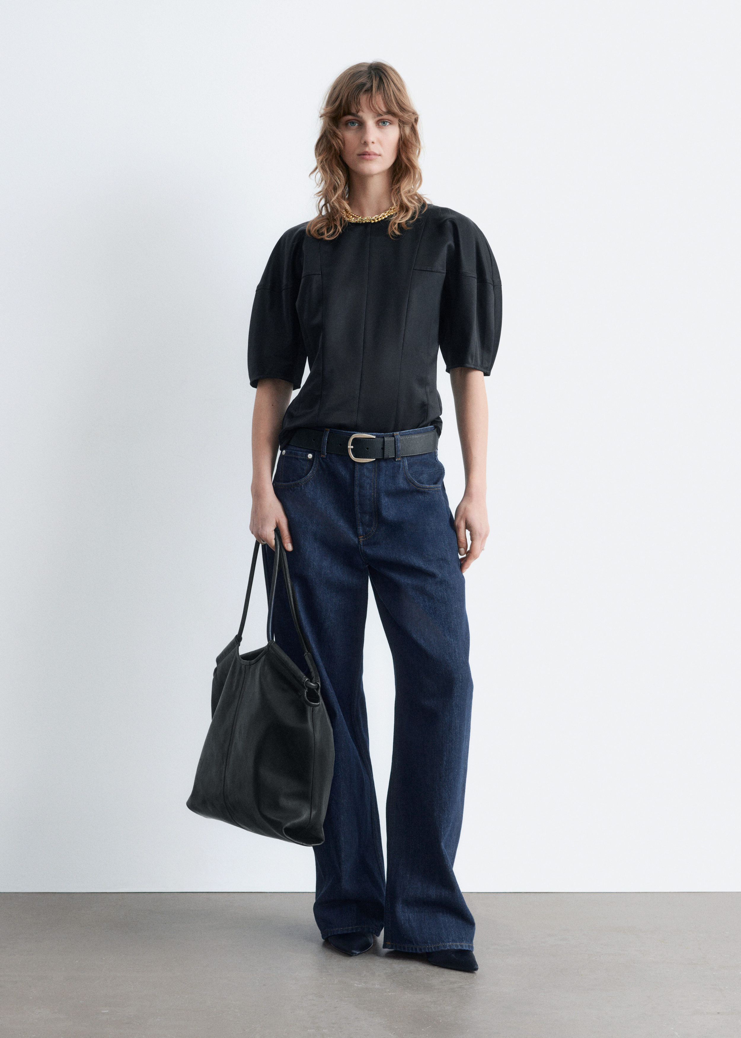 & Other Stories SATIN PUFF-SLEEVE TOP