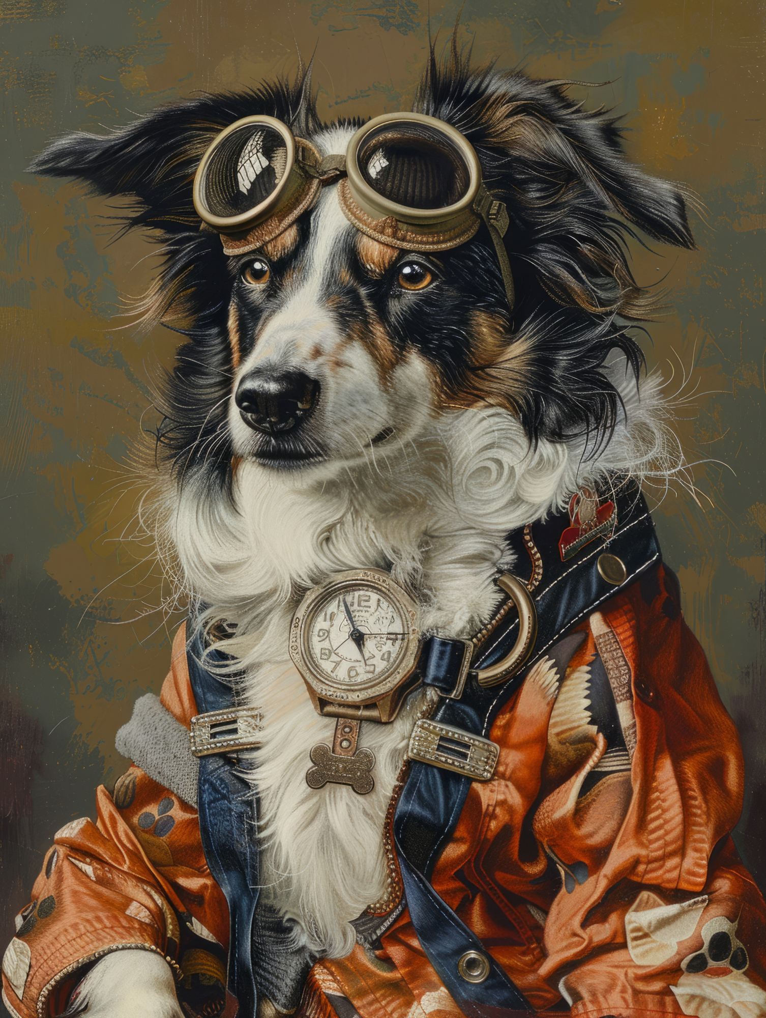 Canvas schilderij van een Finse Lapphund 100x200 cm