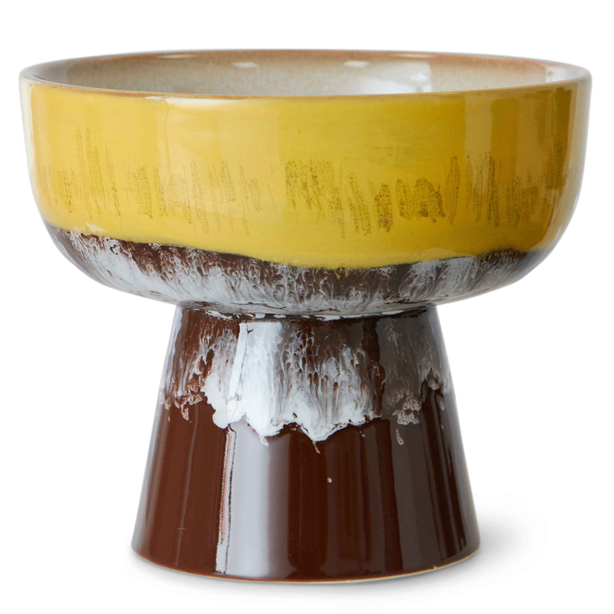 Servies 70s ceramics tapas schaal op voet L creek