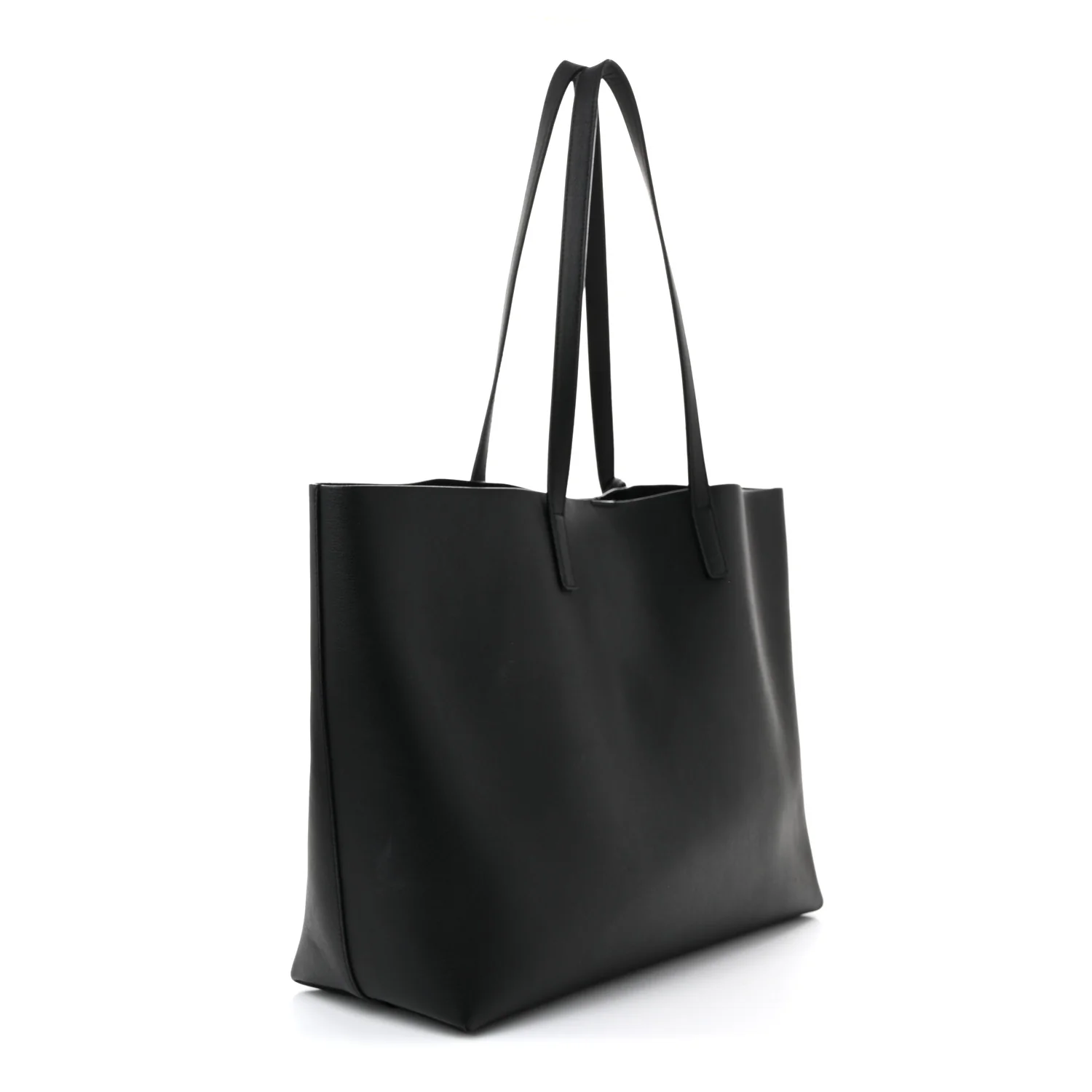 Calfskin Large Shopping Tote Black - Top Club