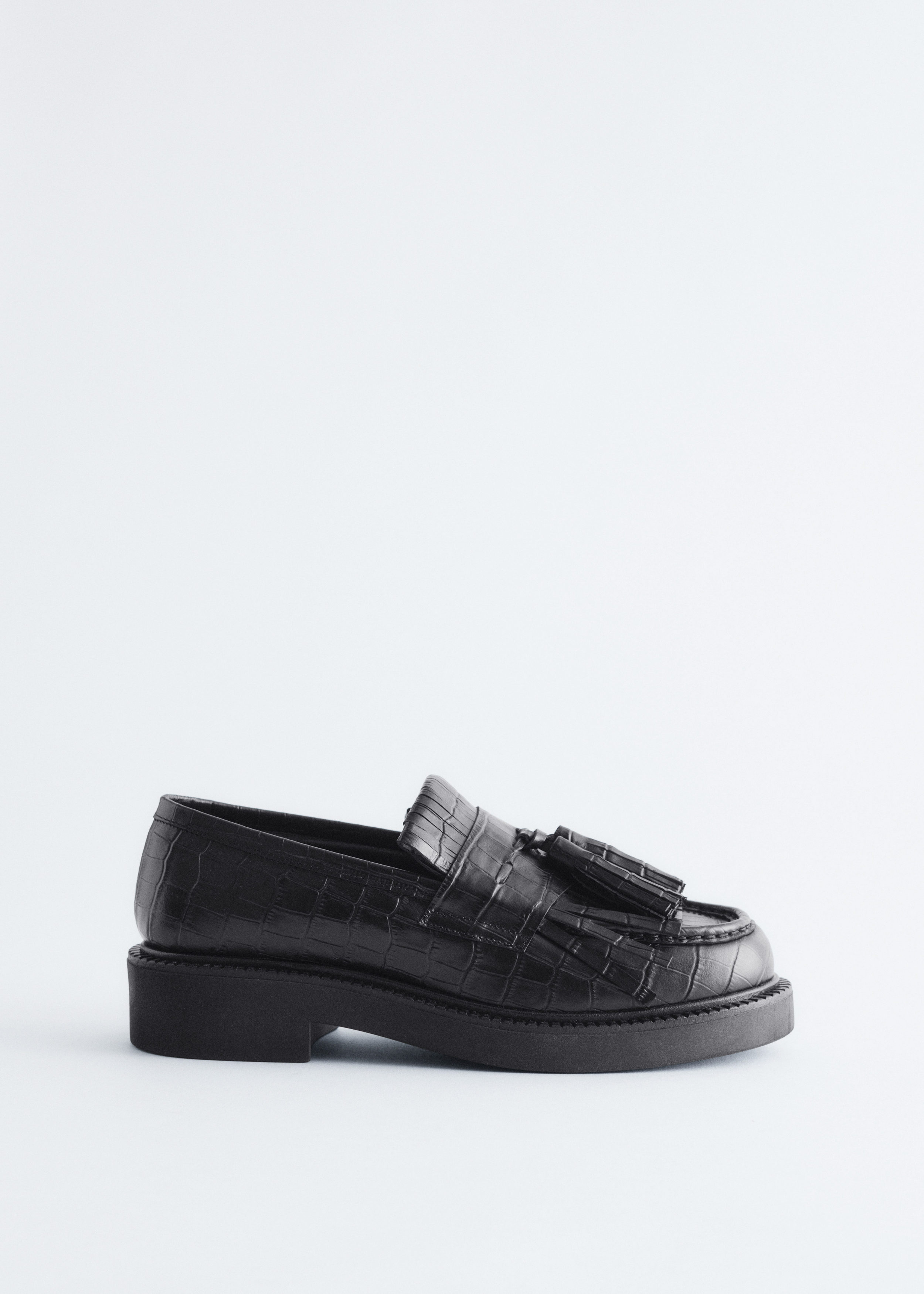 & Other Stories CHUNKY CROCO LEATHER LOAFERS