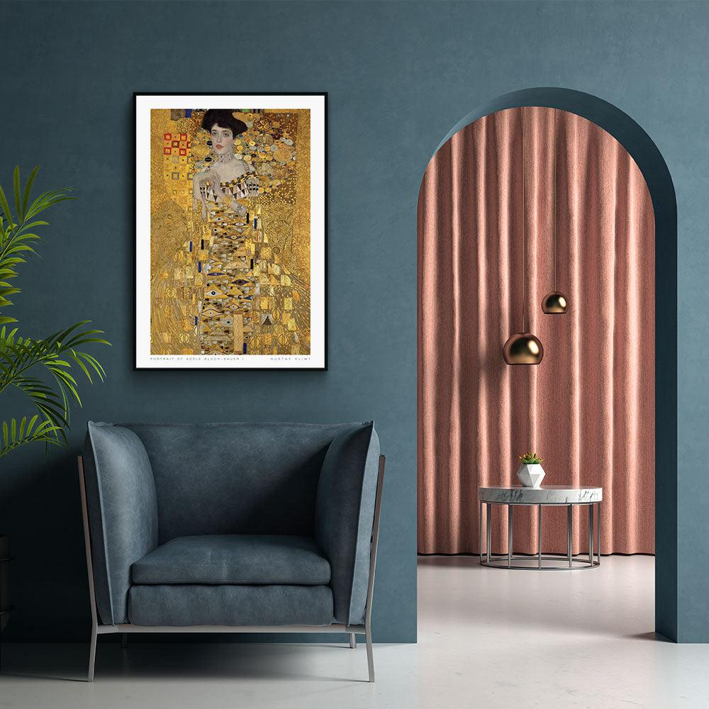 Walljar poster ingelijst - Gustav Klimt - Portret Van Adèle Bloch-Bauer I Poster ingelijst - 70 x 100 cm