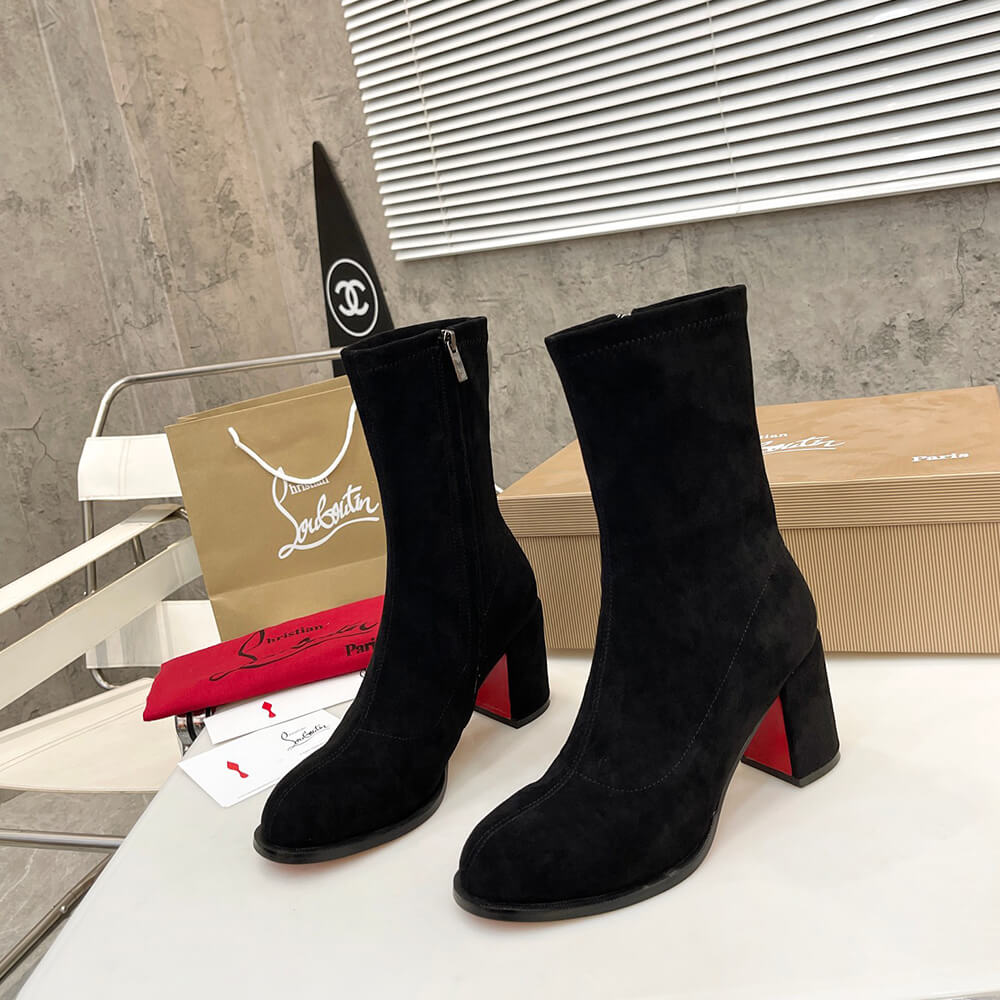 Christian Louboutin Strechadoxa 70 Suede Ankle Boots - Top Club