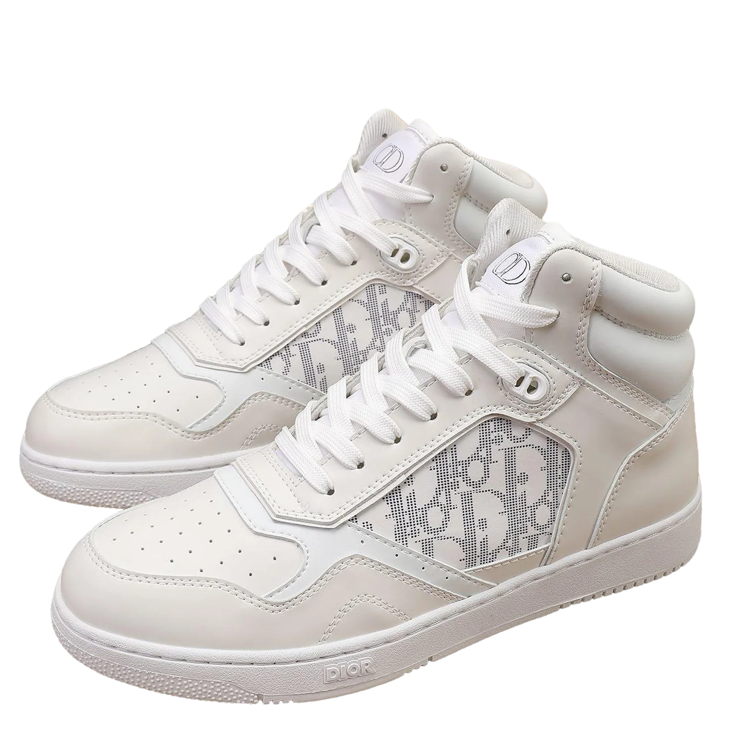 Dior Men's High Top Sneakers with Oblique Pattern and Adjustable Strap - Sneaker Replica Workshop