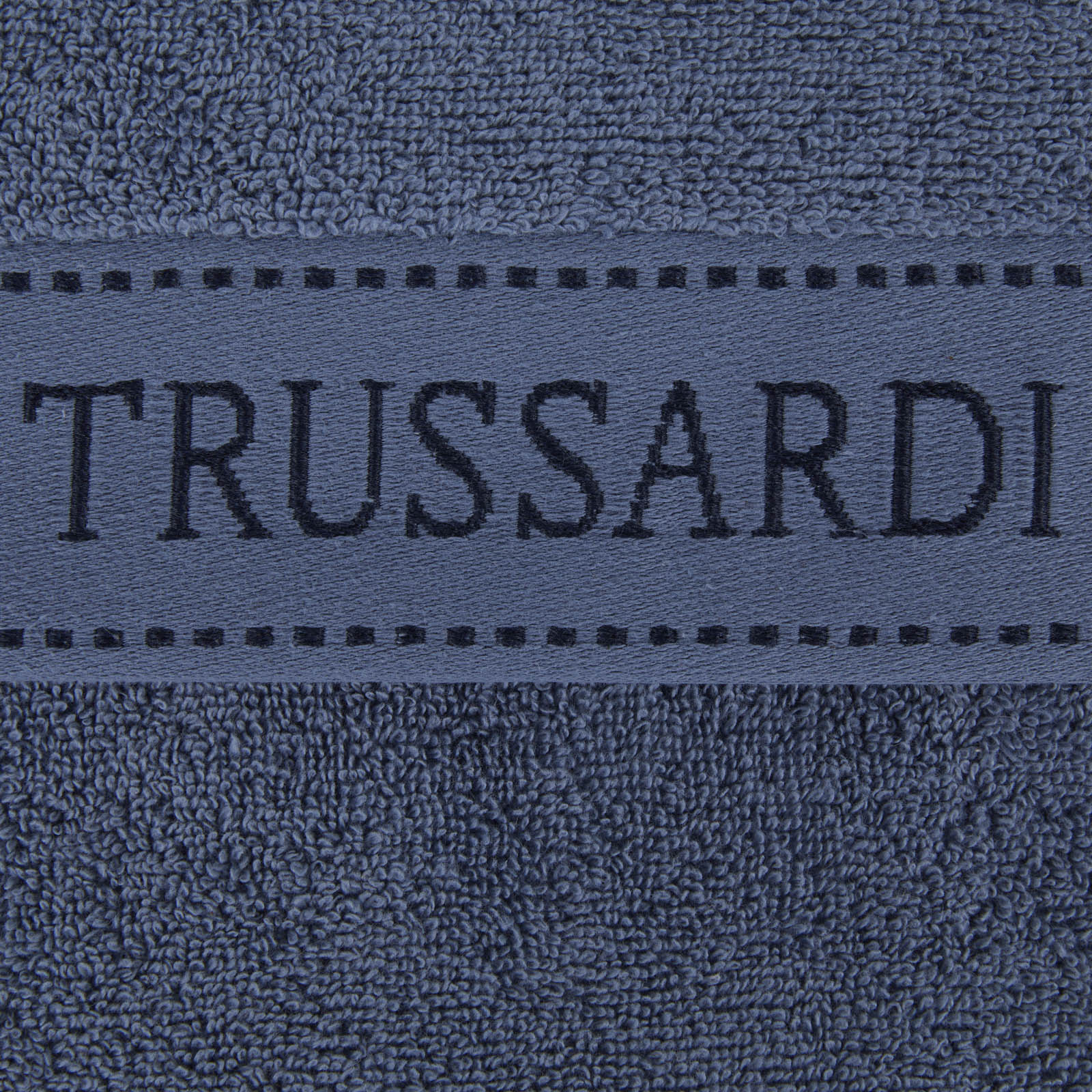 Asciugamano Con Ospite In Spugna Ribbon 40X60 60X110 Avio Trussardi