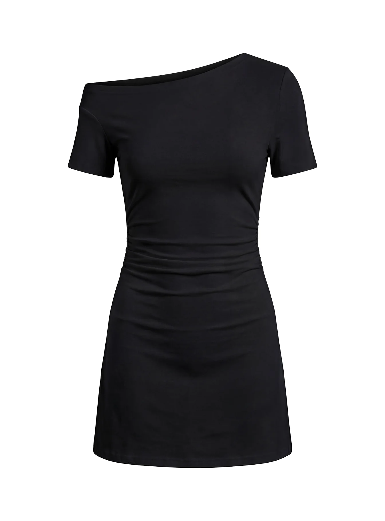 Avriana Off Shoulder T-Shirt Mini Dress Black