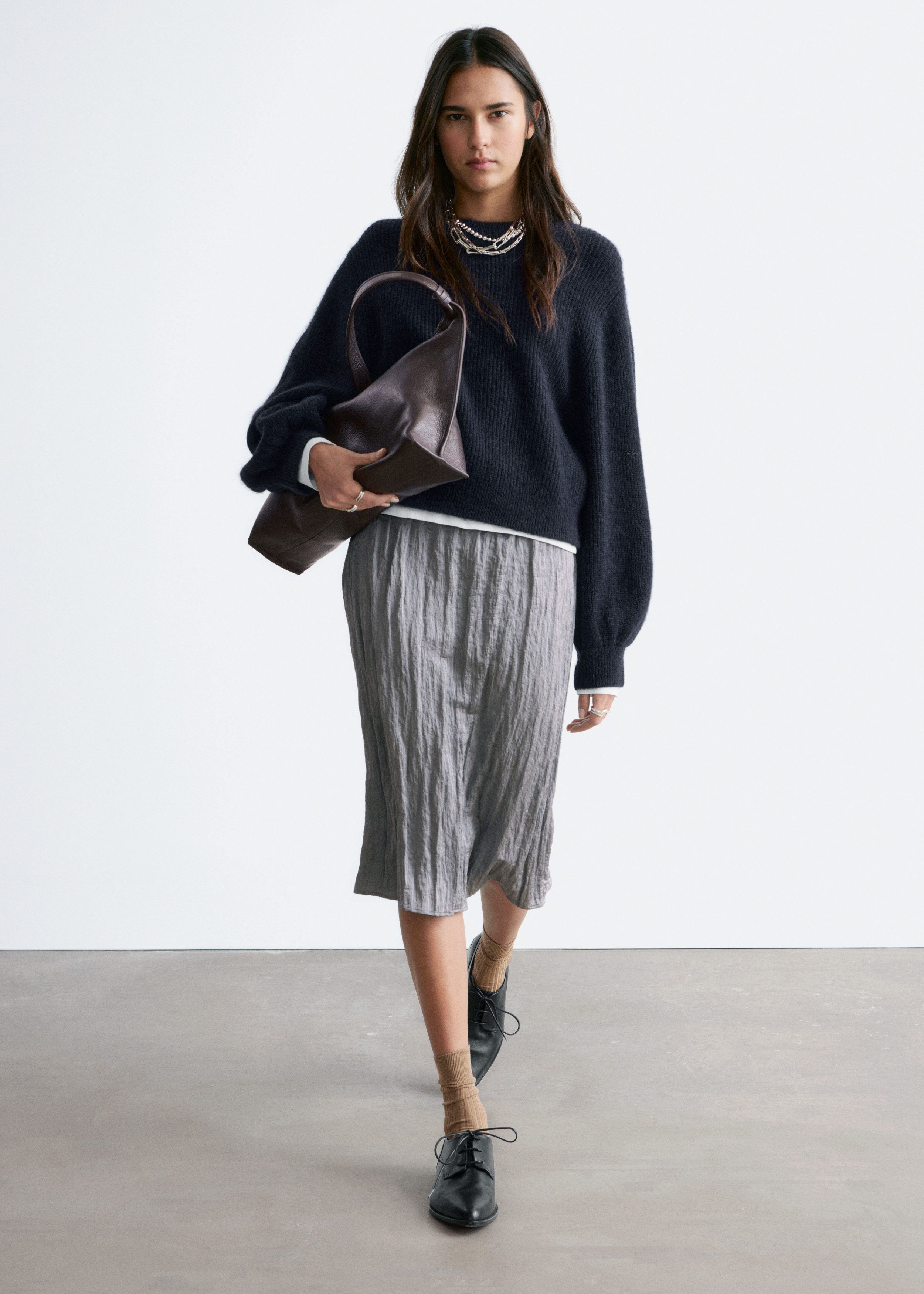 & Other Stories ALPACA-BLEND BALLOON-SLEEVE JUMPER