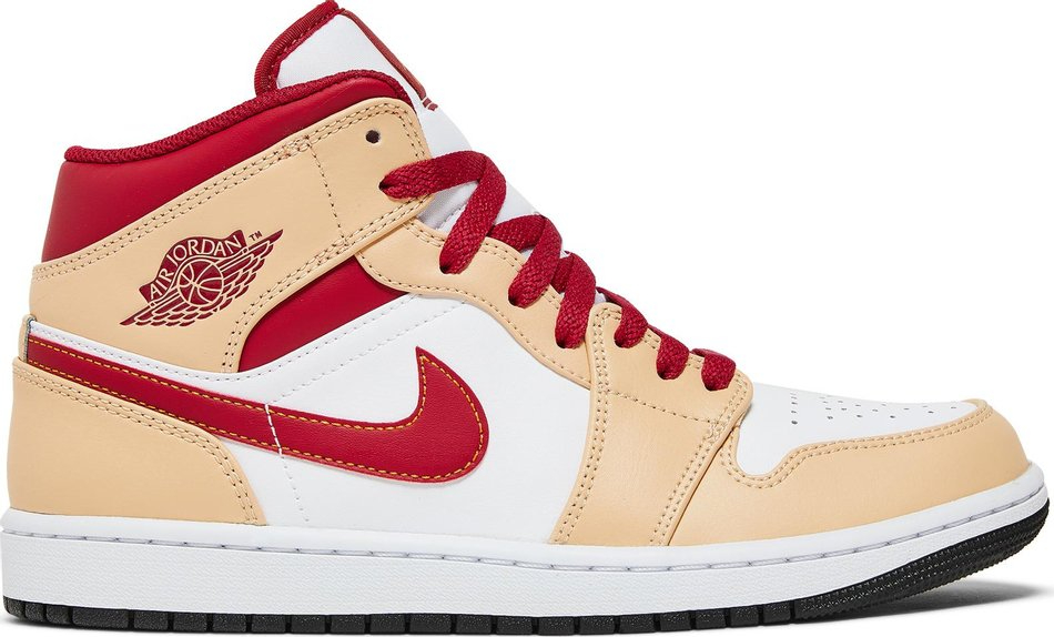 Air Jordan 1 Mid  Light Curry Cardinal Red  554724-201 - Sneaker Replica Workshop