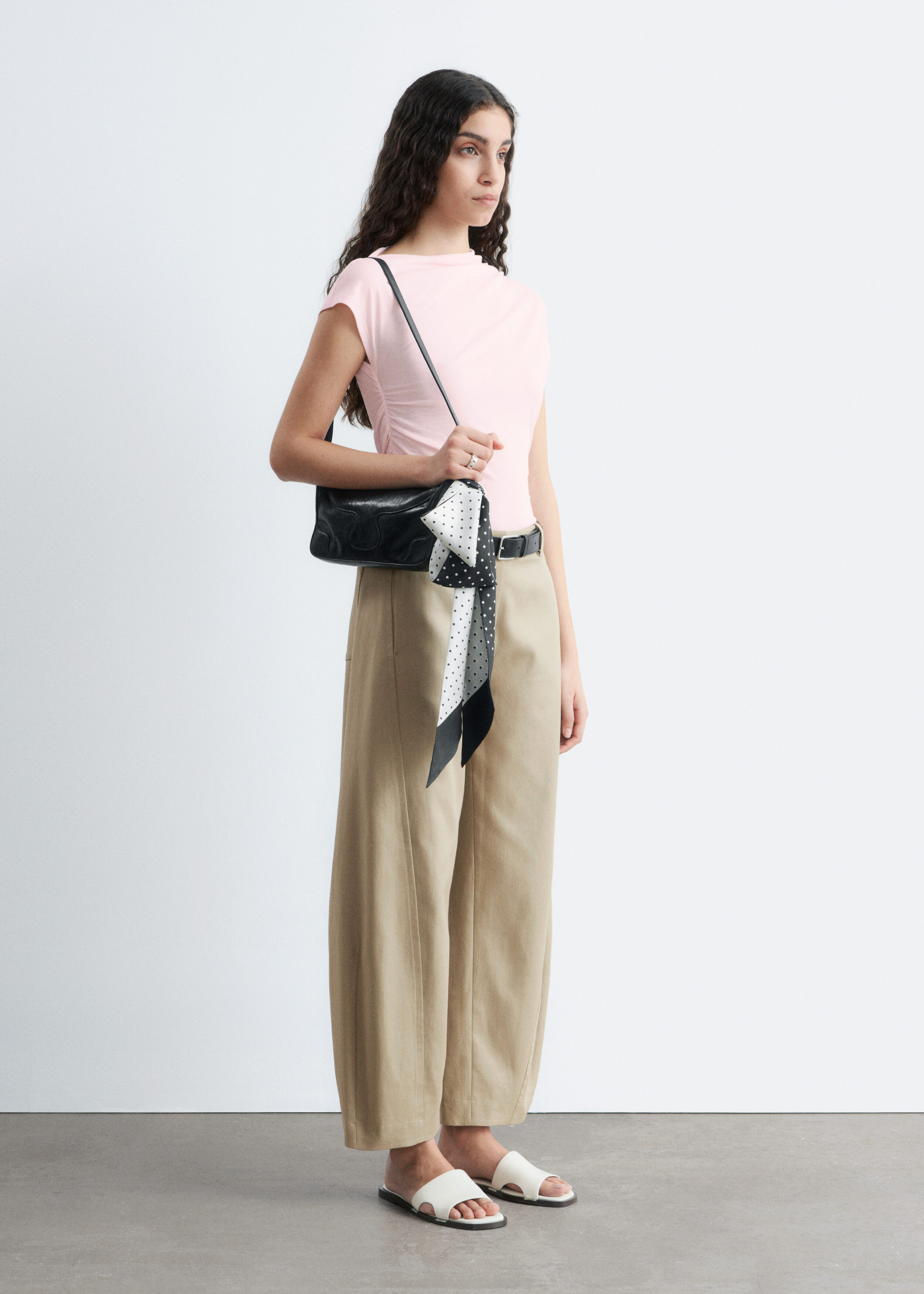 & Other Stories BARREL-LEG COTTON TWILL TROUSERS