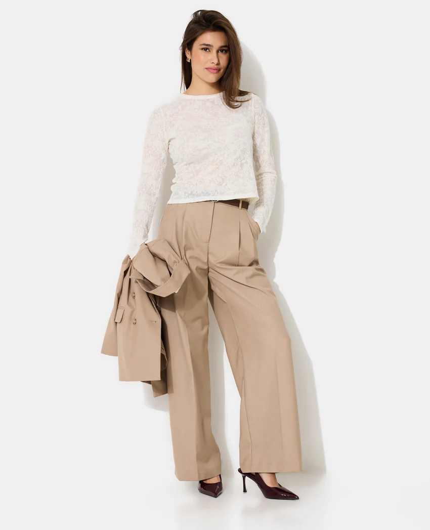 Pimkie T-shirt manches longues en jacquard effet dentelle