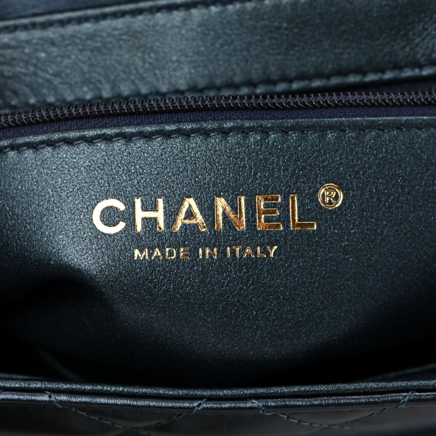 Metallic Aged Calfskin Quilted Nano Kelly Shopper Navy - Top Club