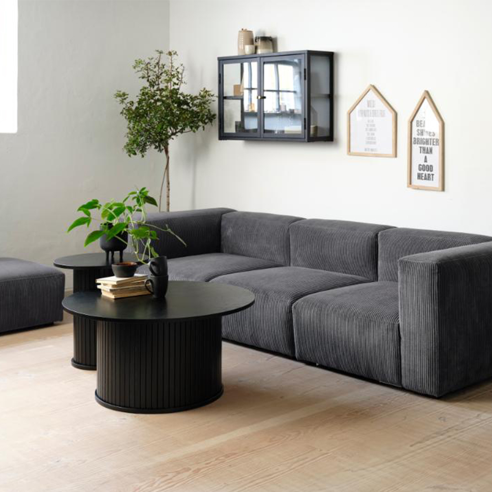 Salontafel Lenn rond Gerookt eiken