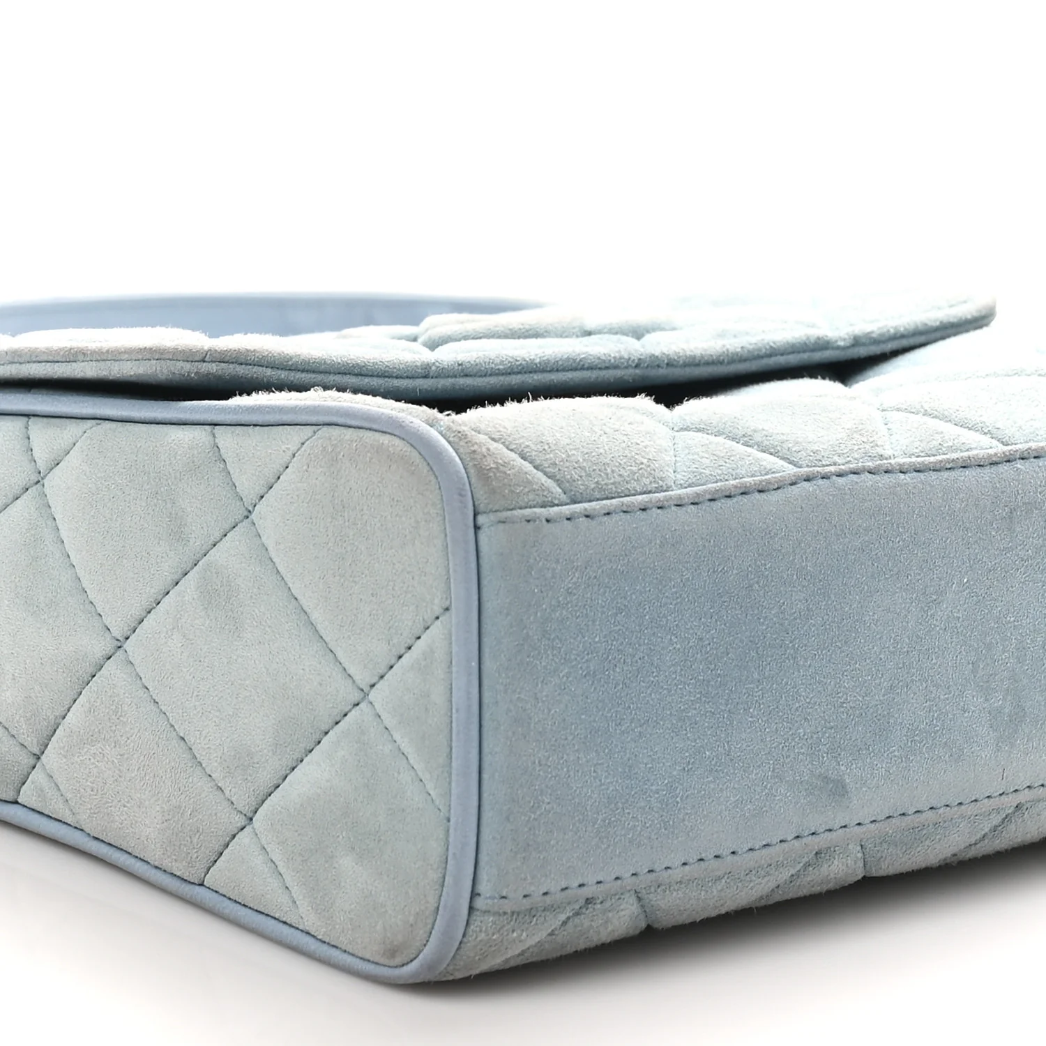 Suede Small Messenger Flap Light Blue - Top Club