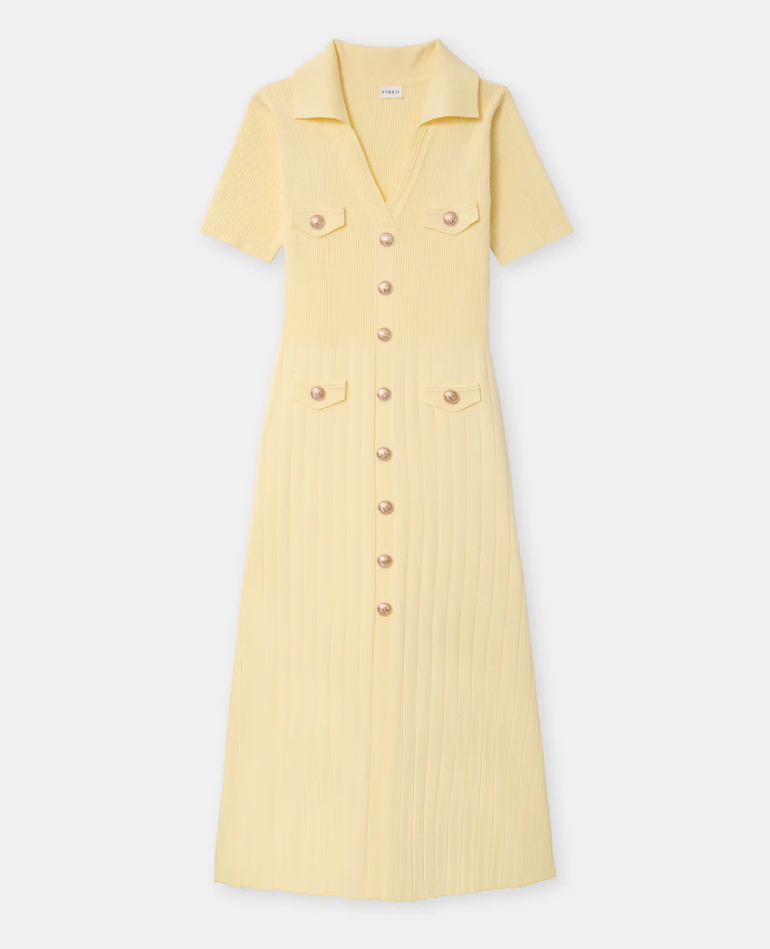 Pimkie Robe longue en maille avec boutons dorés