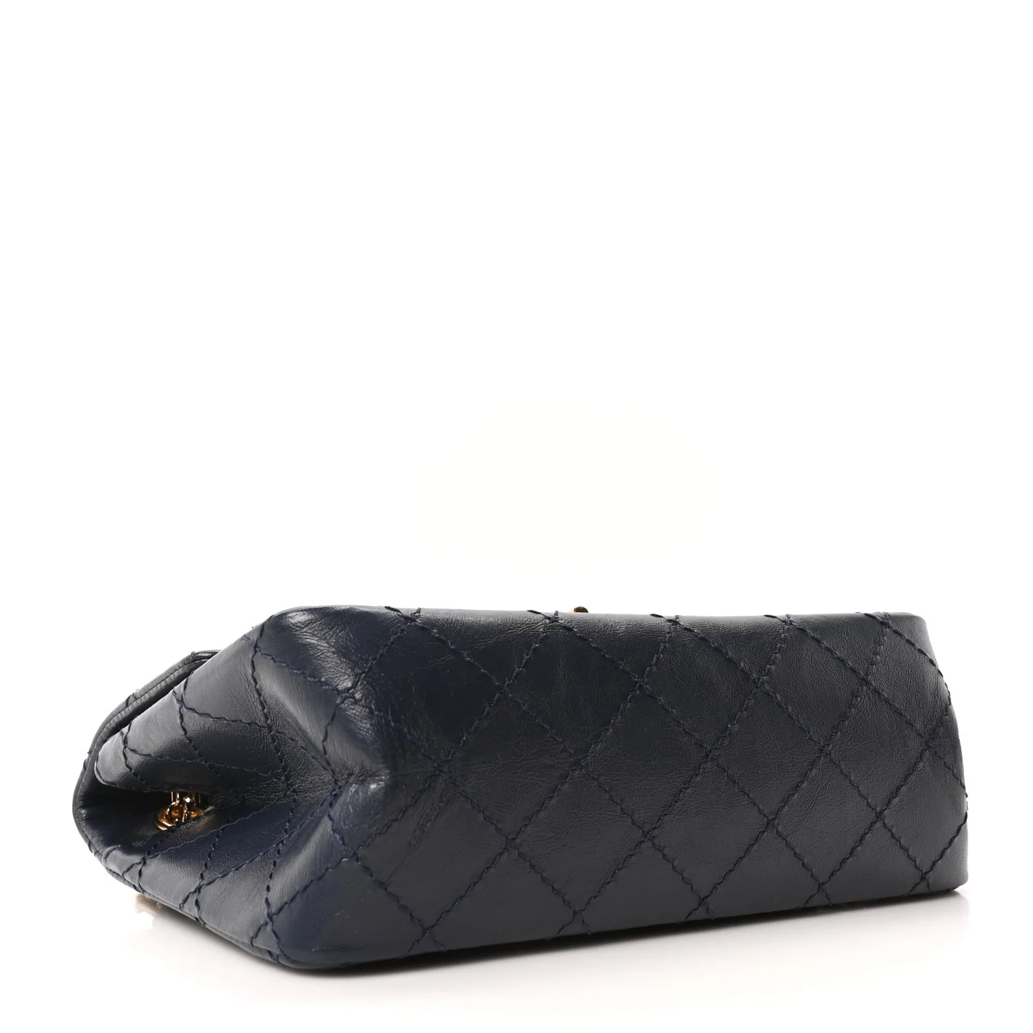 Aged Calfskin Quilted 2.55 Reissue Mini Flap Navy - Top Club