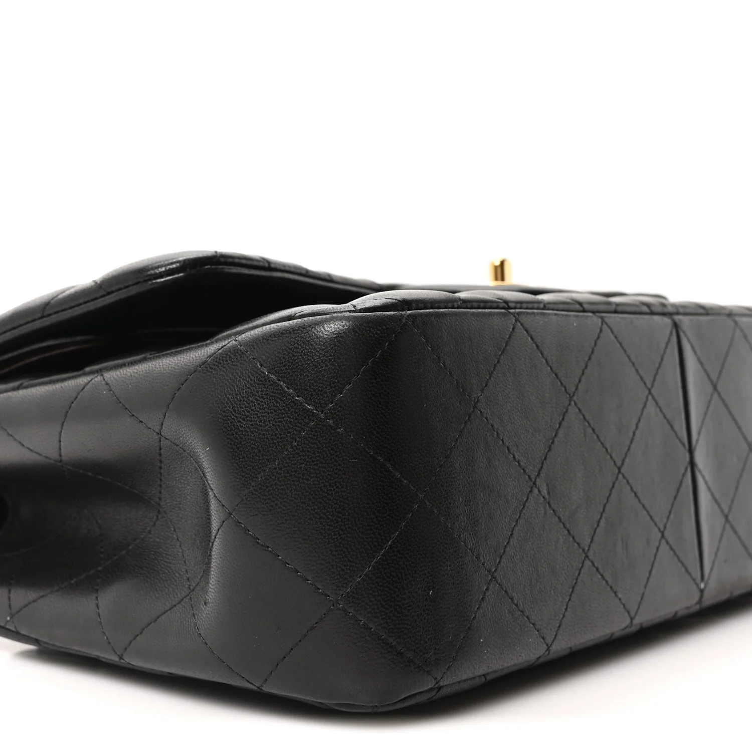 Lambskin Quilted Jumbo Double Flap Black - Top Club