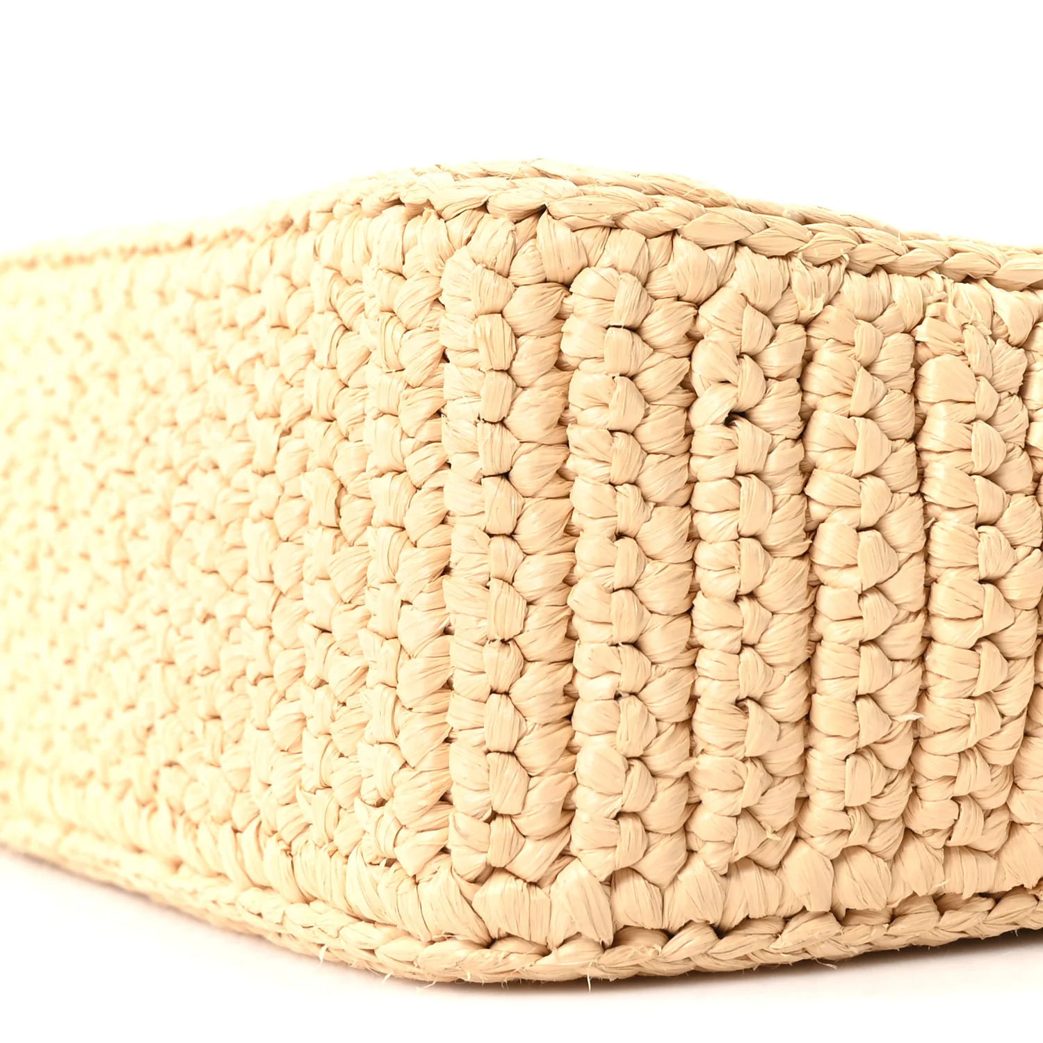 Yarn Raffia Effect Crochet Mini Re-Edition 2000 Shoulder Bag Naturale - Top Club
