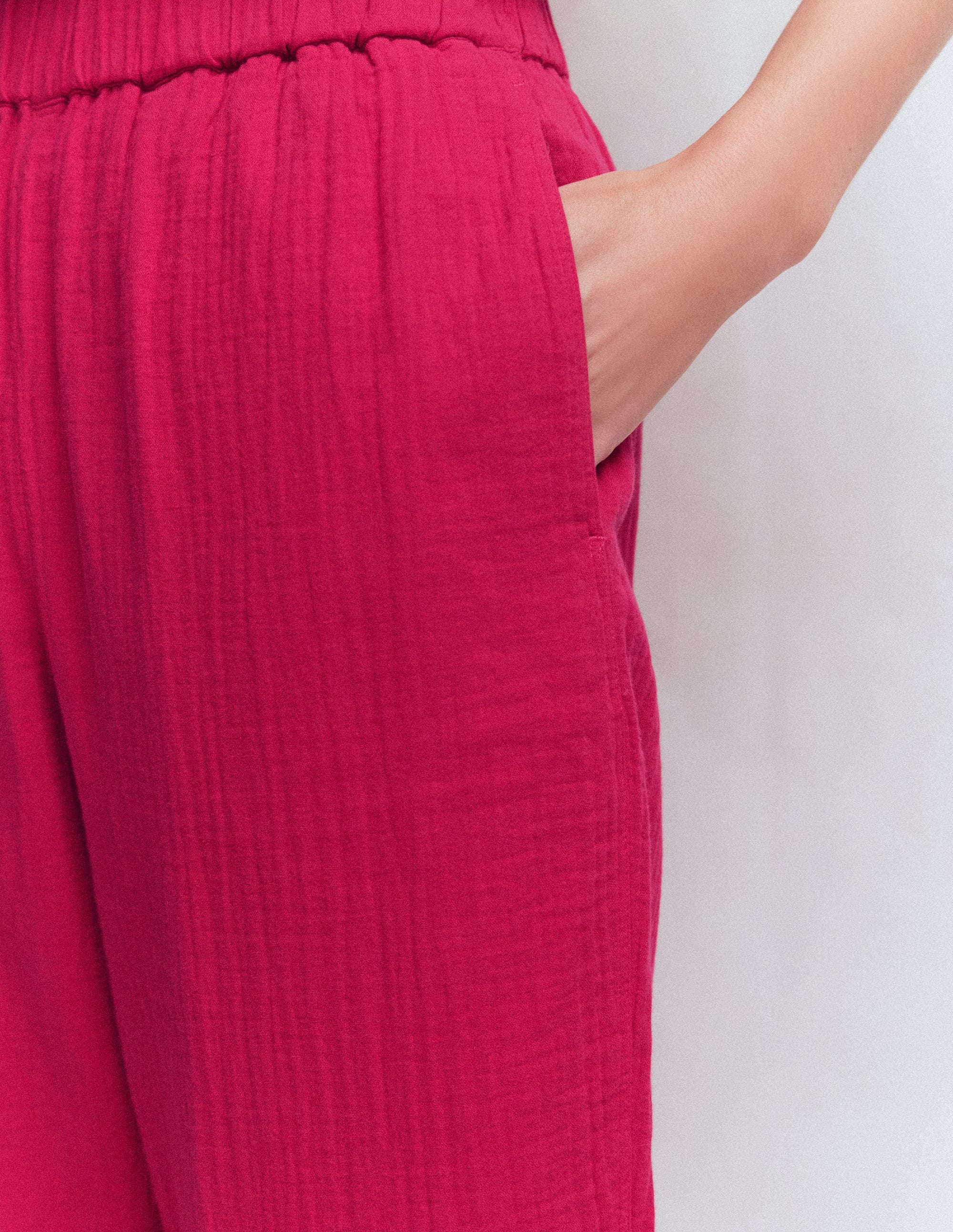 Verkürzte Doppeltuch-Hose-Granatapfel