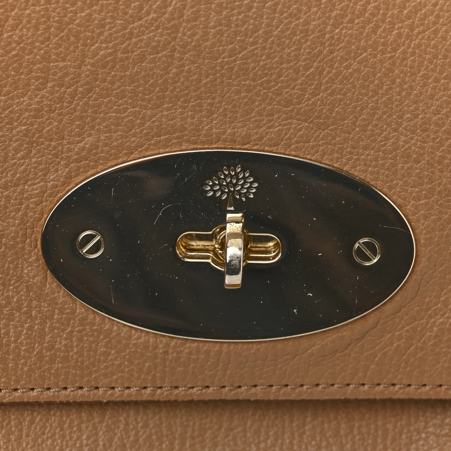 Glossy Goatskin Medium Del Rey Satchel Fudge - Top Club