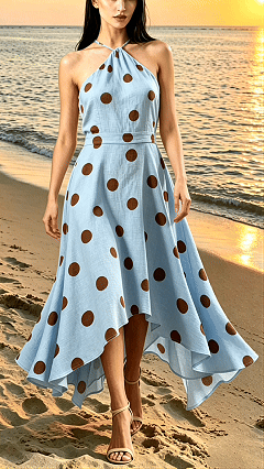Women's Polka-Dot Halter Dress - Nordfashionstorm - Women's Clothing, Fashion for You - Nordfashionstorm.com