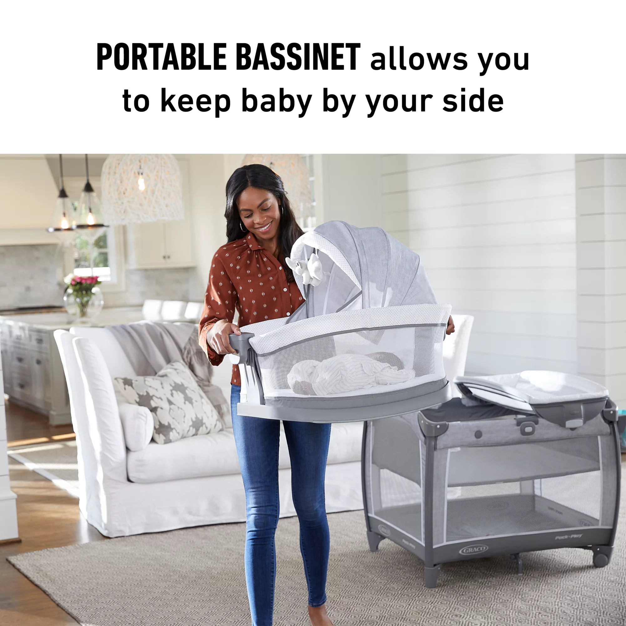 Graco Pack 'n Play Day2Dream DLX Playard with Portable Bassinet in Beau