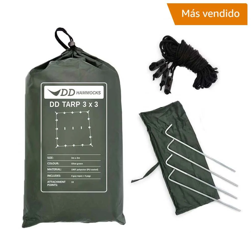 DD hammock tarp 3x3 verde oliva - Toldo Bushcraft