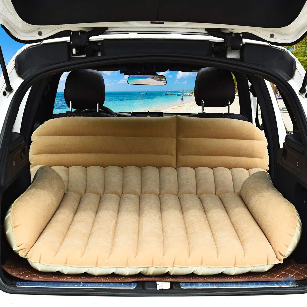 BEFOUNDLOVELY Car Air Mattress Back Seat Inflatable Blow Up Folding Camping Traveling Bed Mattress