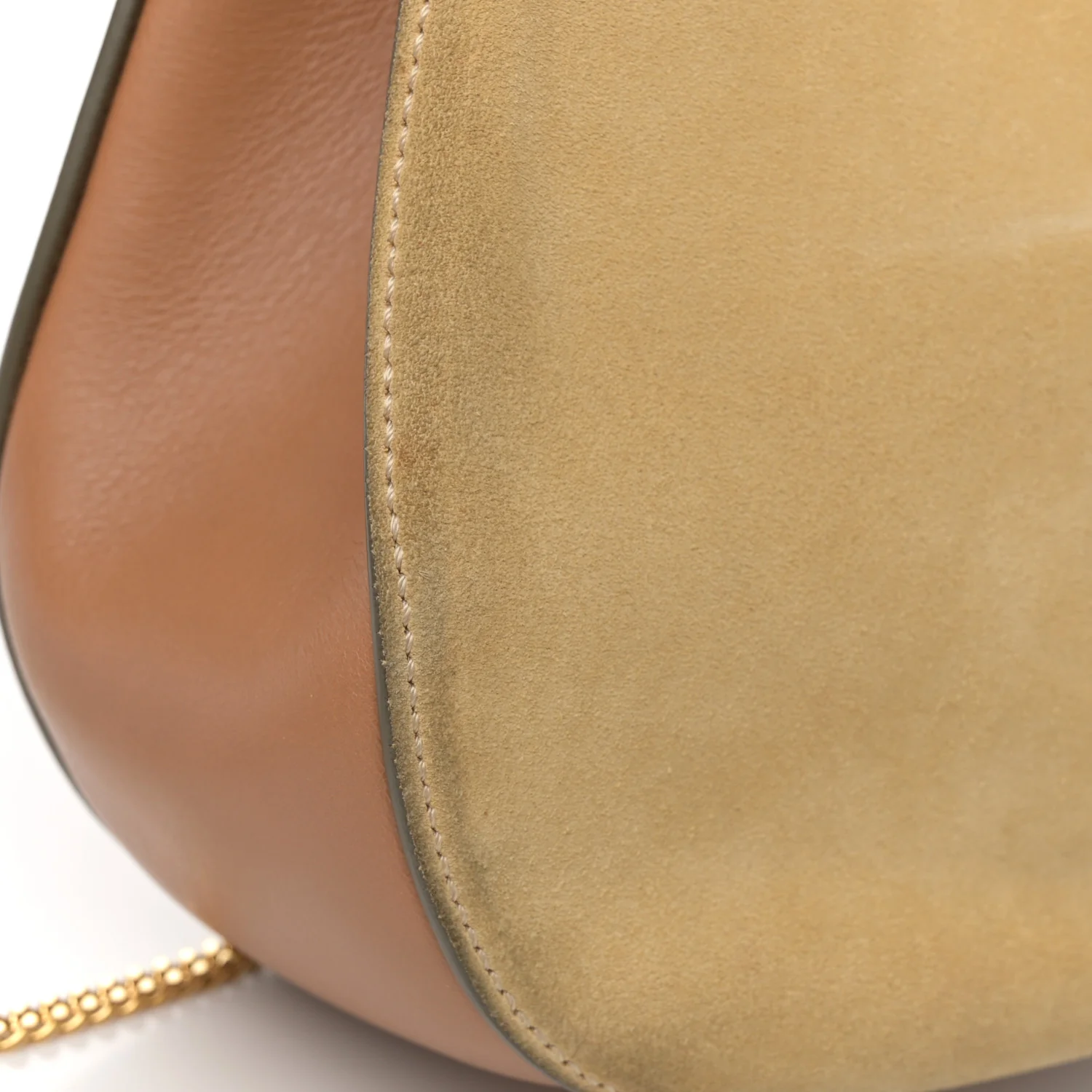 Suede Smooth Calfskin Drew Shoulder Bag Milky Coffee - Top Club