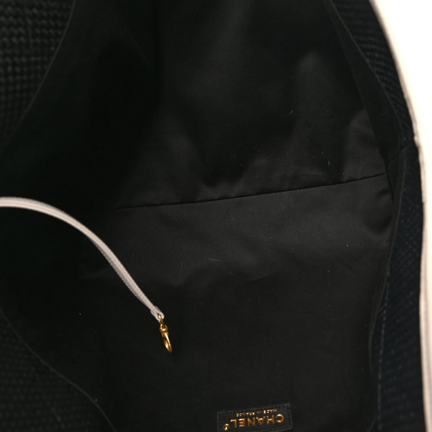 Calfskin Raffia Braided Small Shopping Tote Black White - Top Club