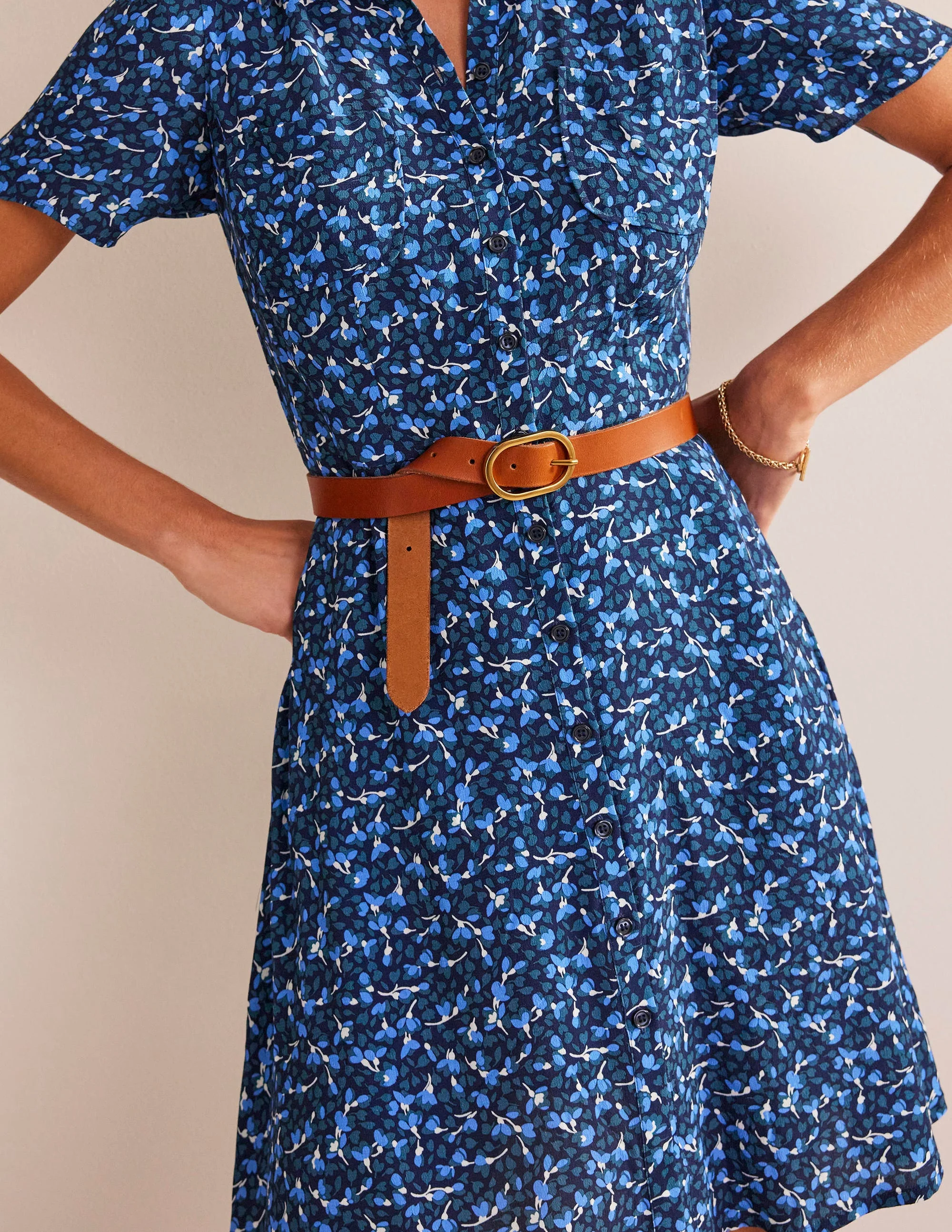 Klassischer Ledergürtel-Hellbraun