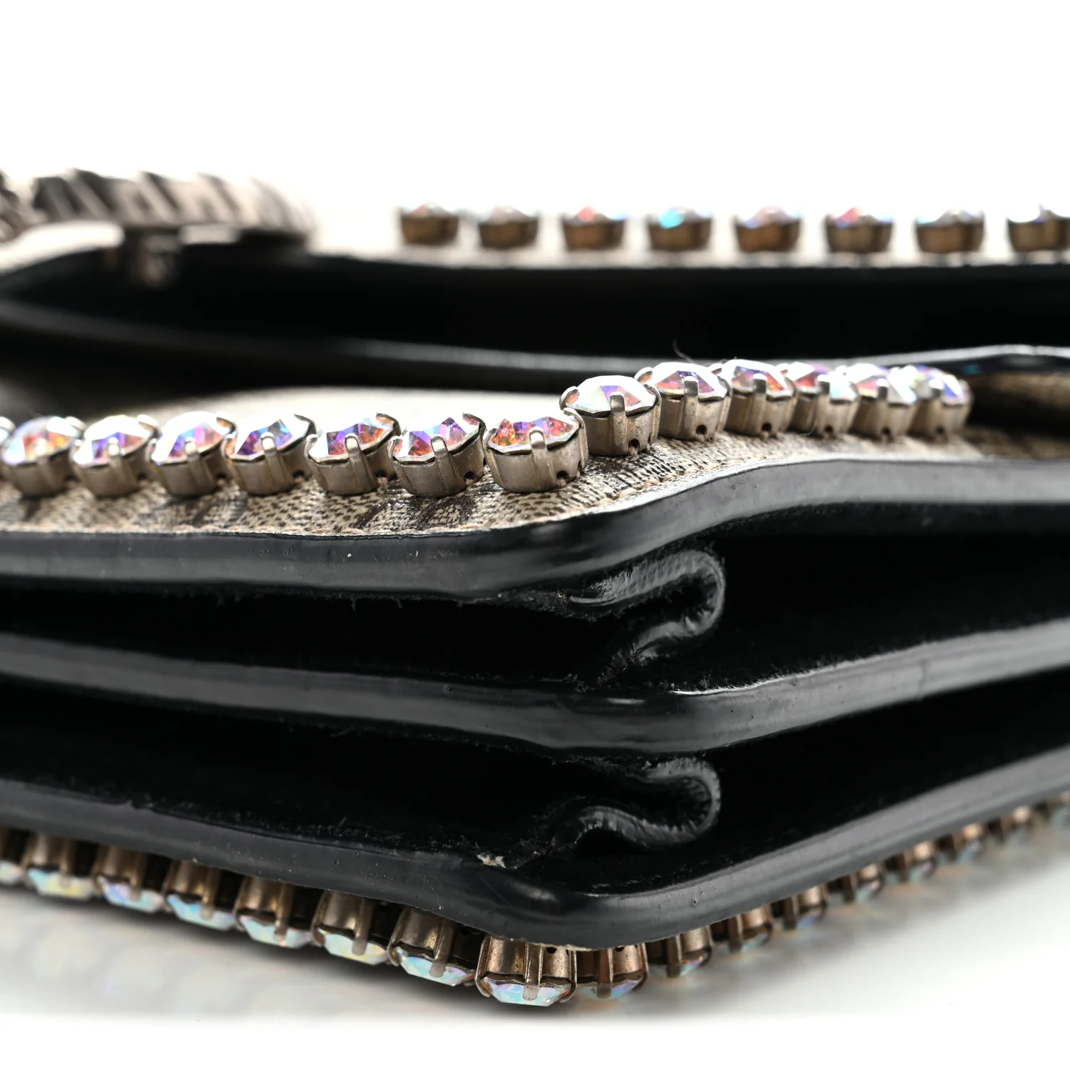 GG Supreme Monogram Crystal Small Dionysus Shoulder Bag Black - Top Club