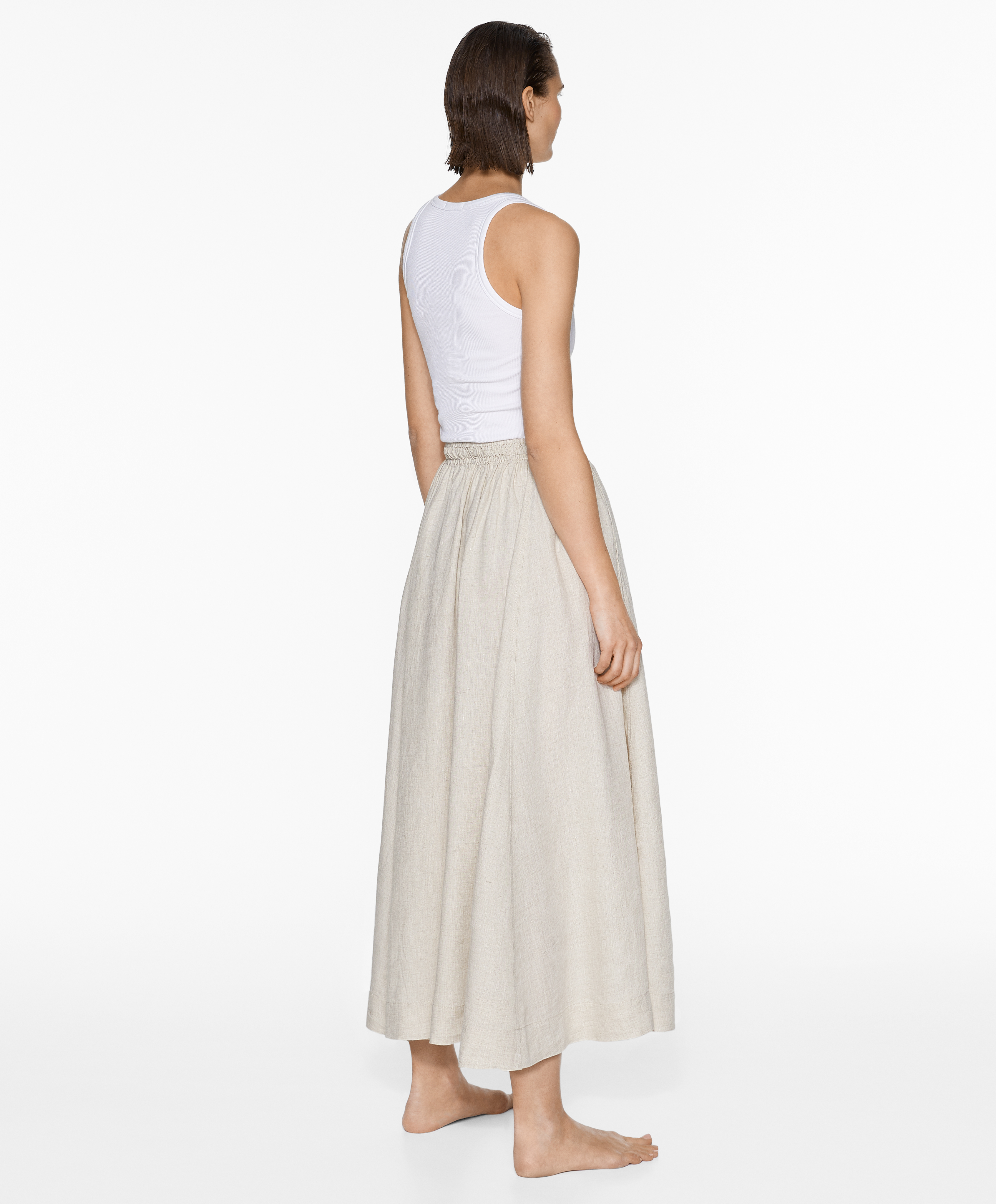OYSHO Long 100% linen skirt