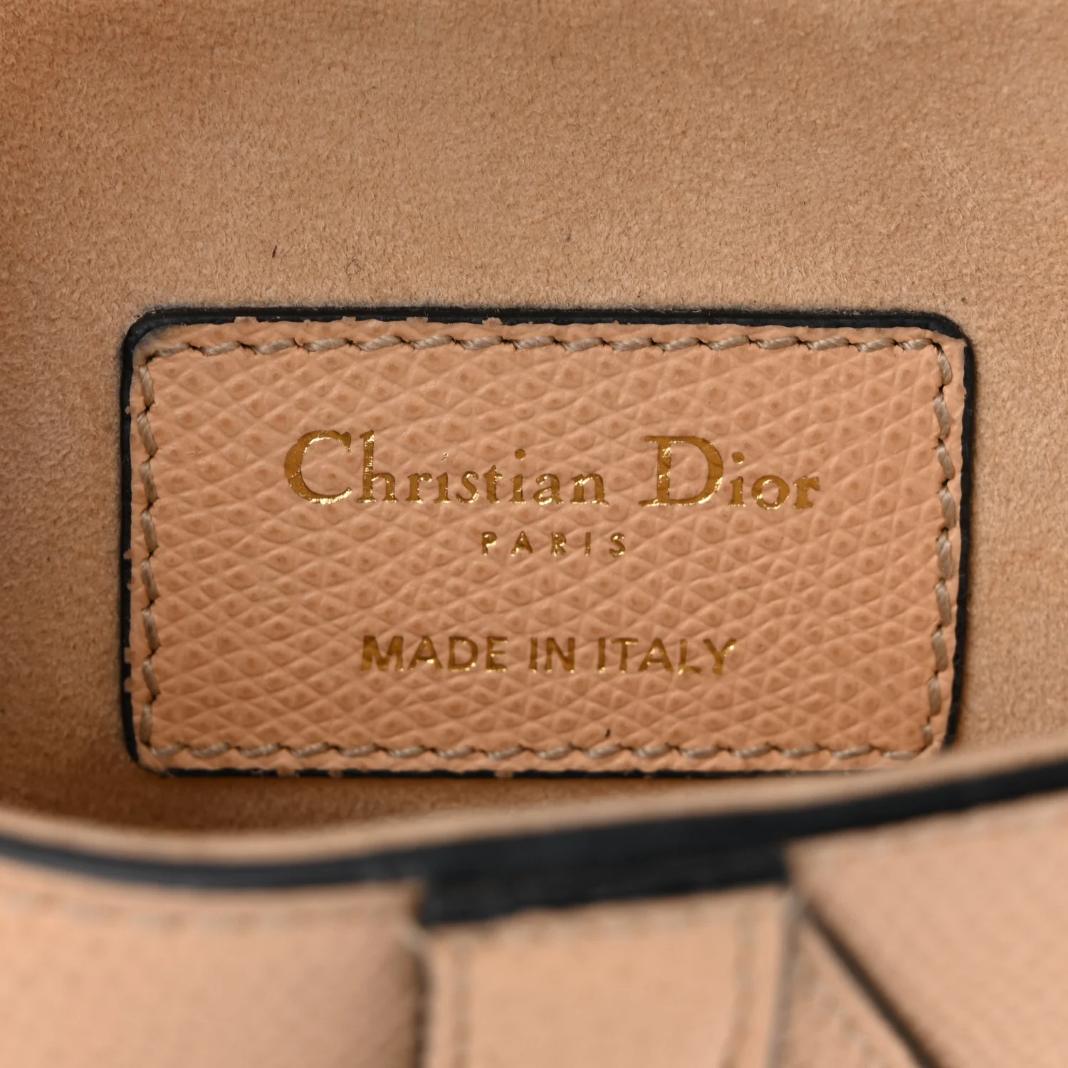 Grained Calfskin Mini Saddle Bag Beige - Top Club