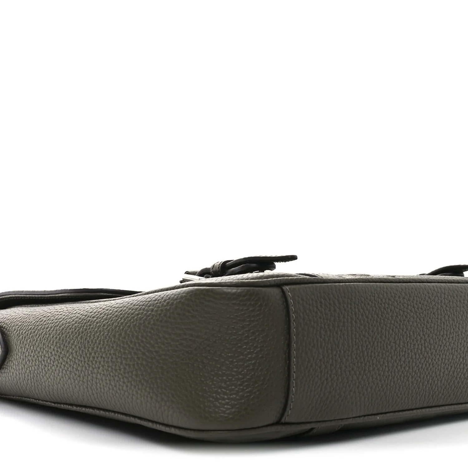 Piuma Calfskin Jumbo GG Embossed Double Buckle Medium Messenger Bag Dark Vintage Olive - Top Club