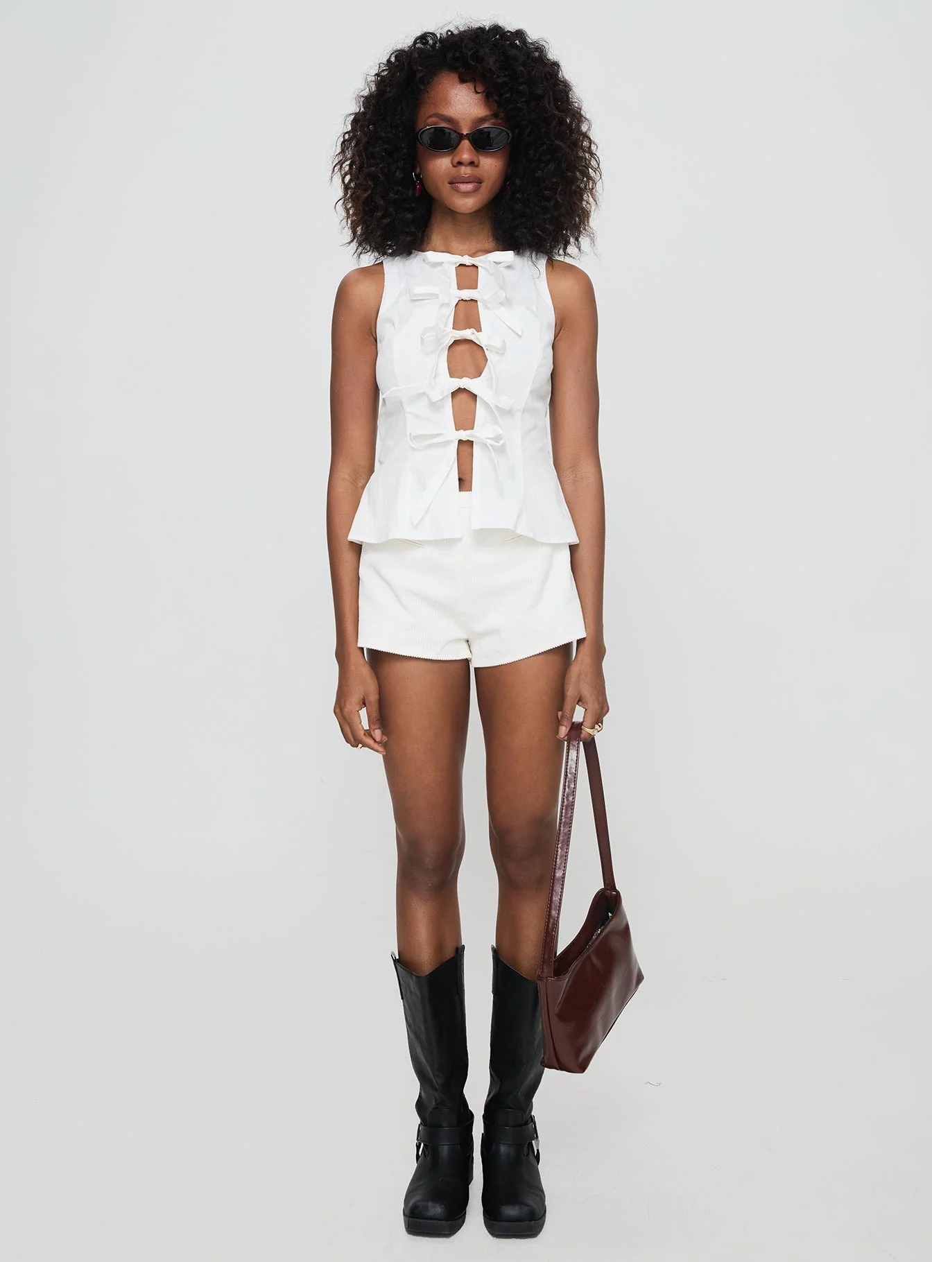 Luminary Tie Up Top White