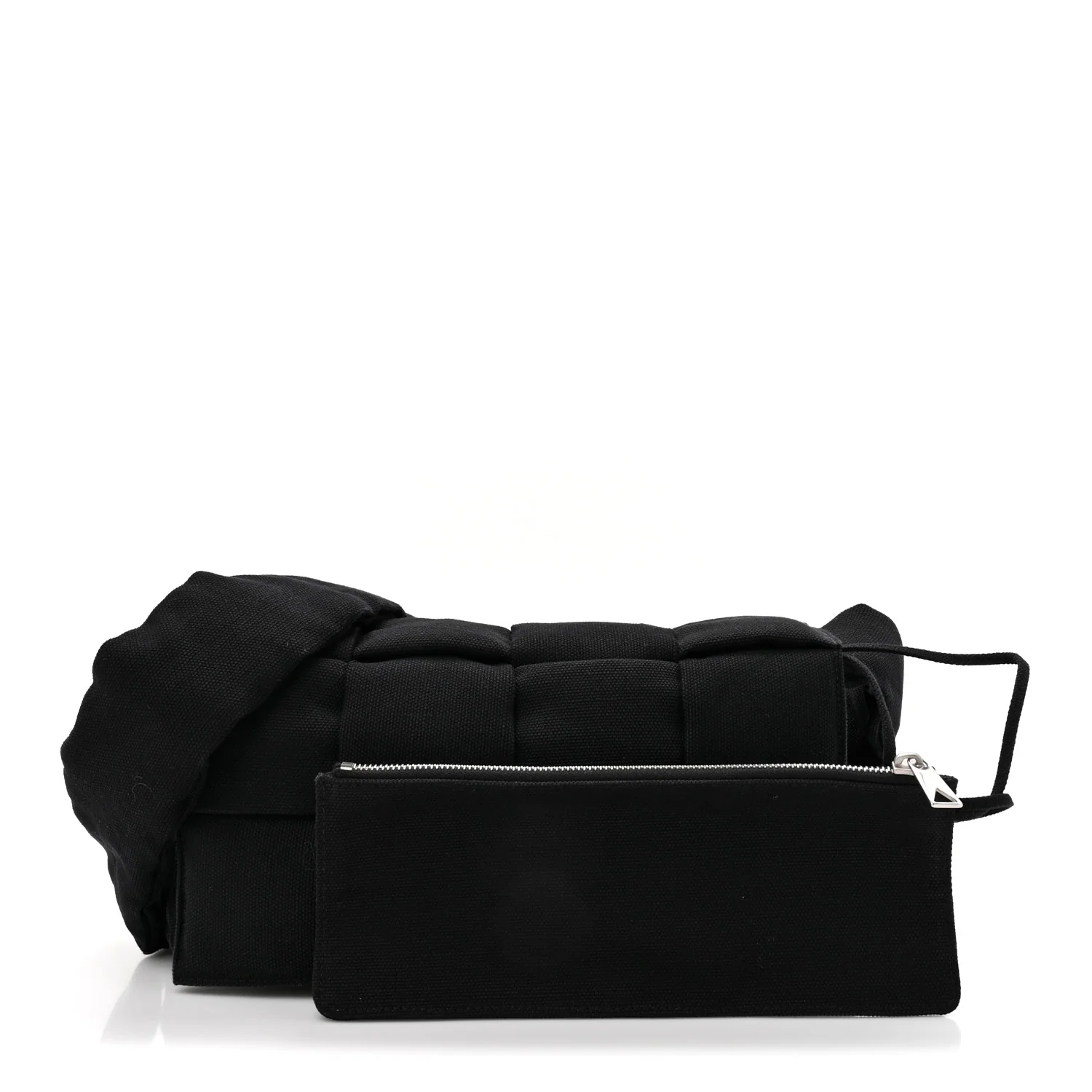 Denim Maxi Intrecciato Padded Tech Cassette Bag Black - Top Club