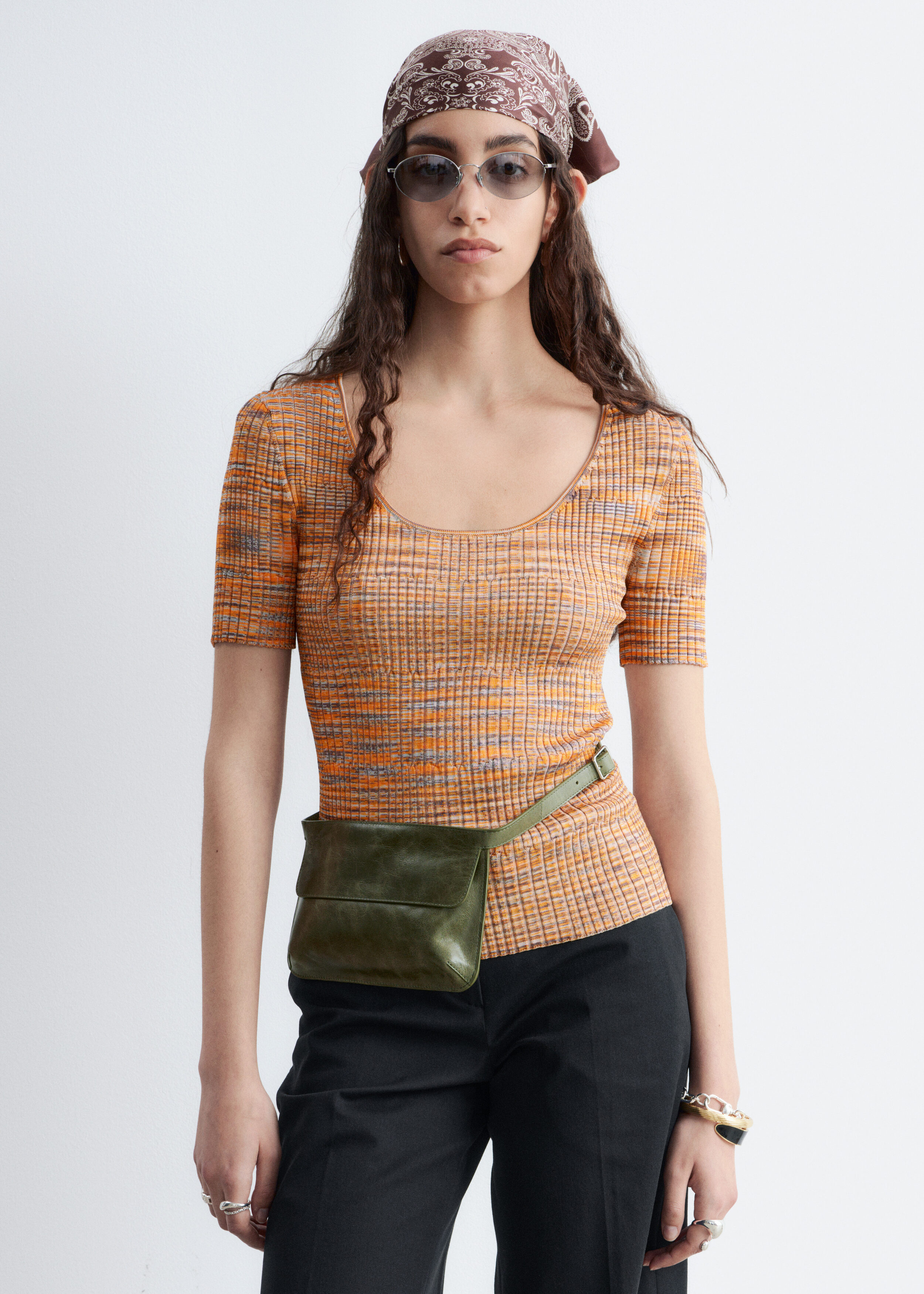 & Other Stories RIBBED SCOOP NECK TOP