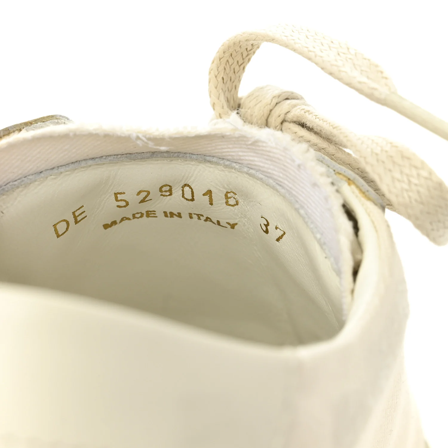 Distressed Canvas Court Classic Sneakers 37 Panna - Top Club