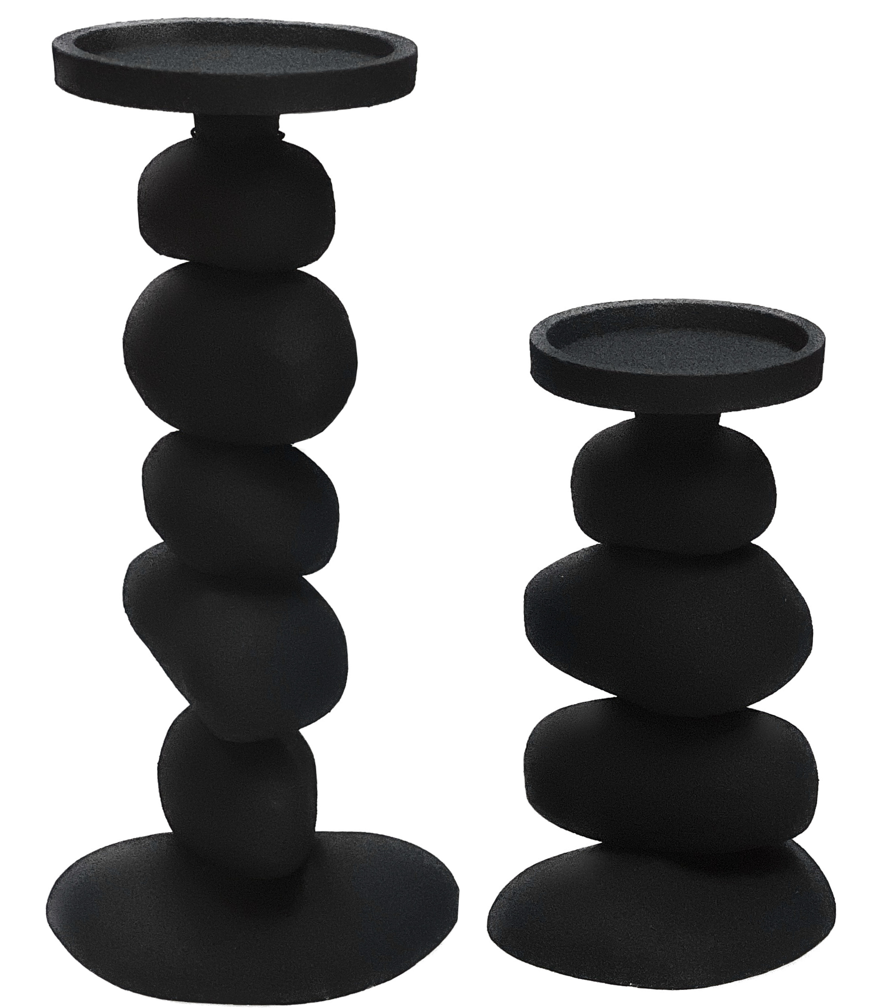 Kandelaar Carepa black L17/15 x B13/11 x H31/20 cm
