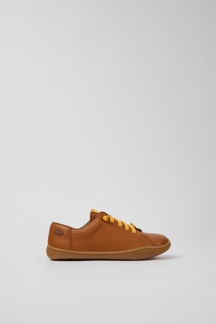 Peu Brown leather shoes for children