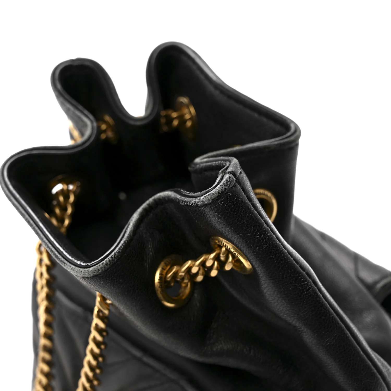 Lambskin Matelasse Monogram Joe Nano Bucket Bag Black - Top Club