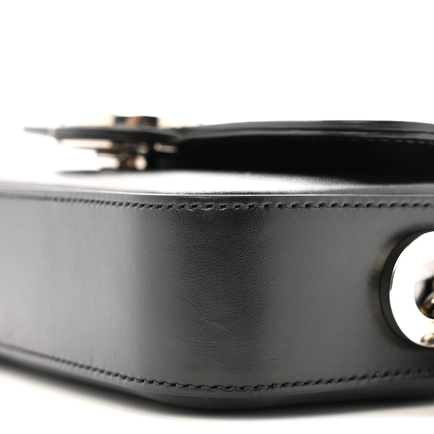 Senna Calfskin Petite GG Top Handle Shoulder Bag Black - Top Club