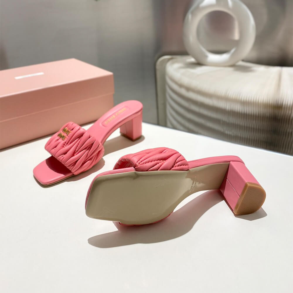 MiuMiu Matelass?? nappa leather slides - Top Club