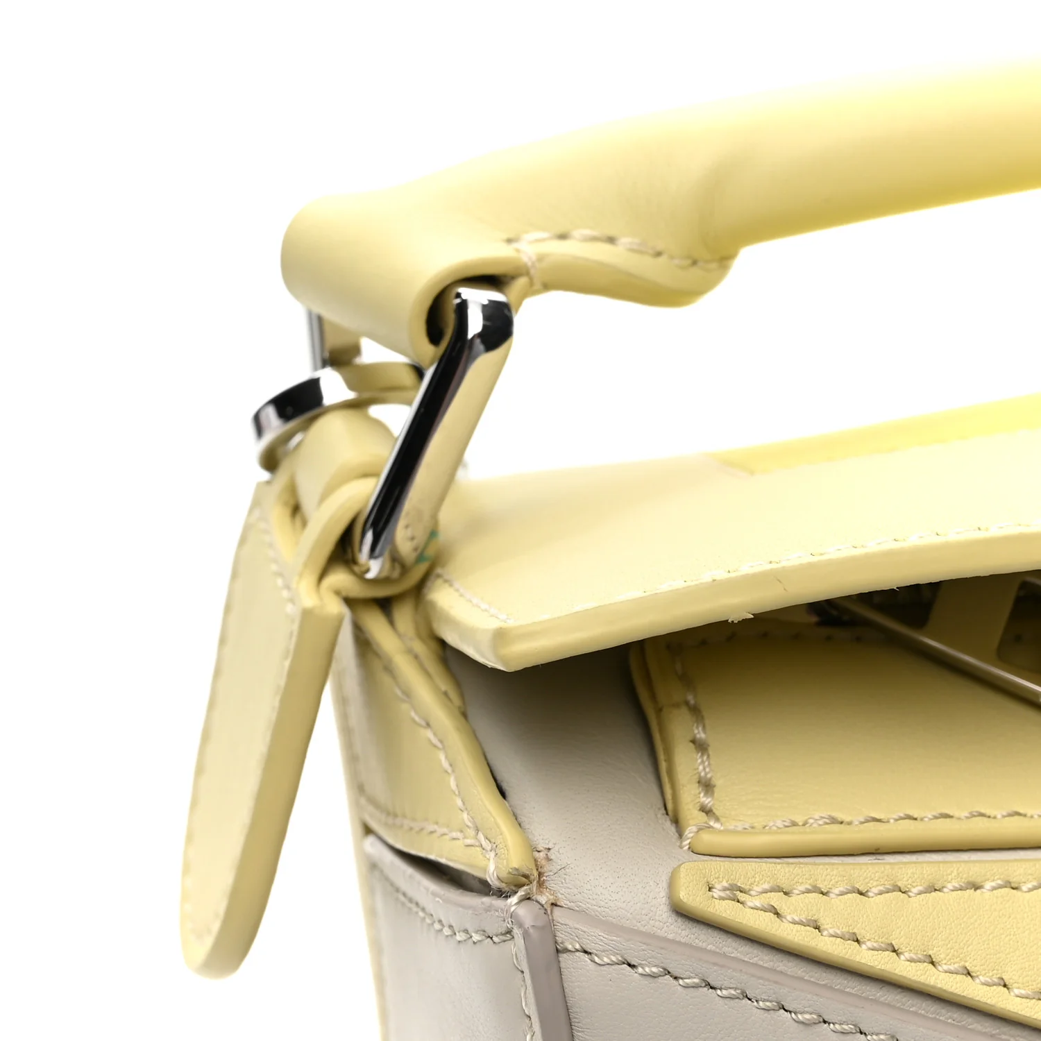 X ALBERS Nappa Calfskin Small Puzzle Bag Pale Grey Light Citrine - Top Club