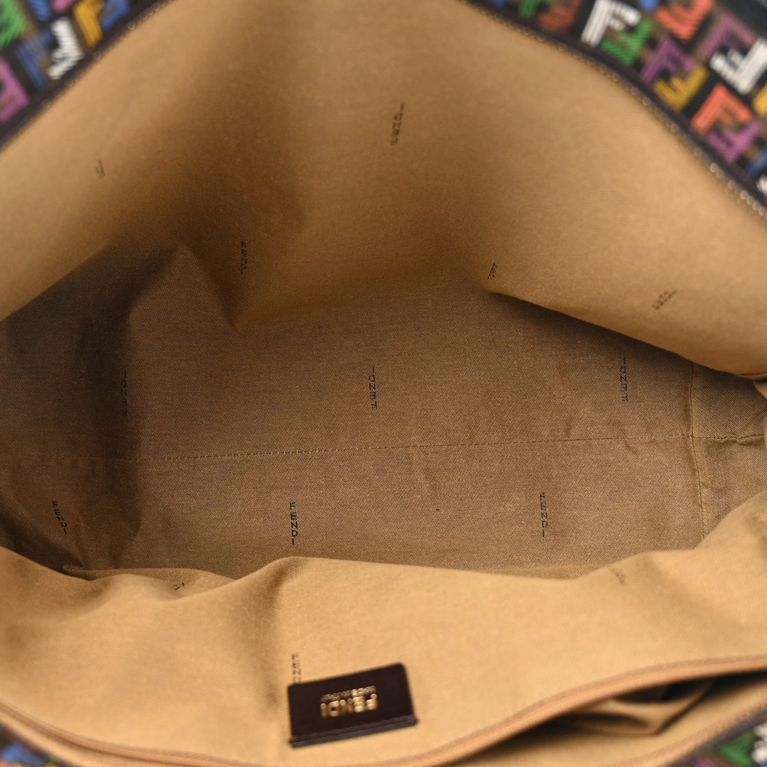 Zucca Spalmati Patent Zucchino Screen Print Medium Roll Tote Tobacco Multicolor Black - Top Club