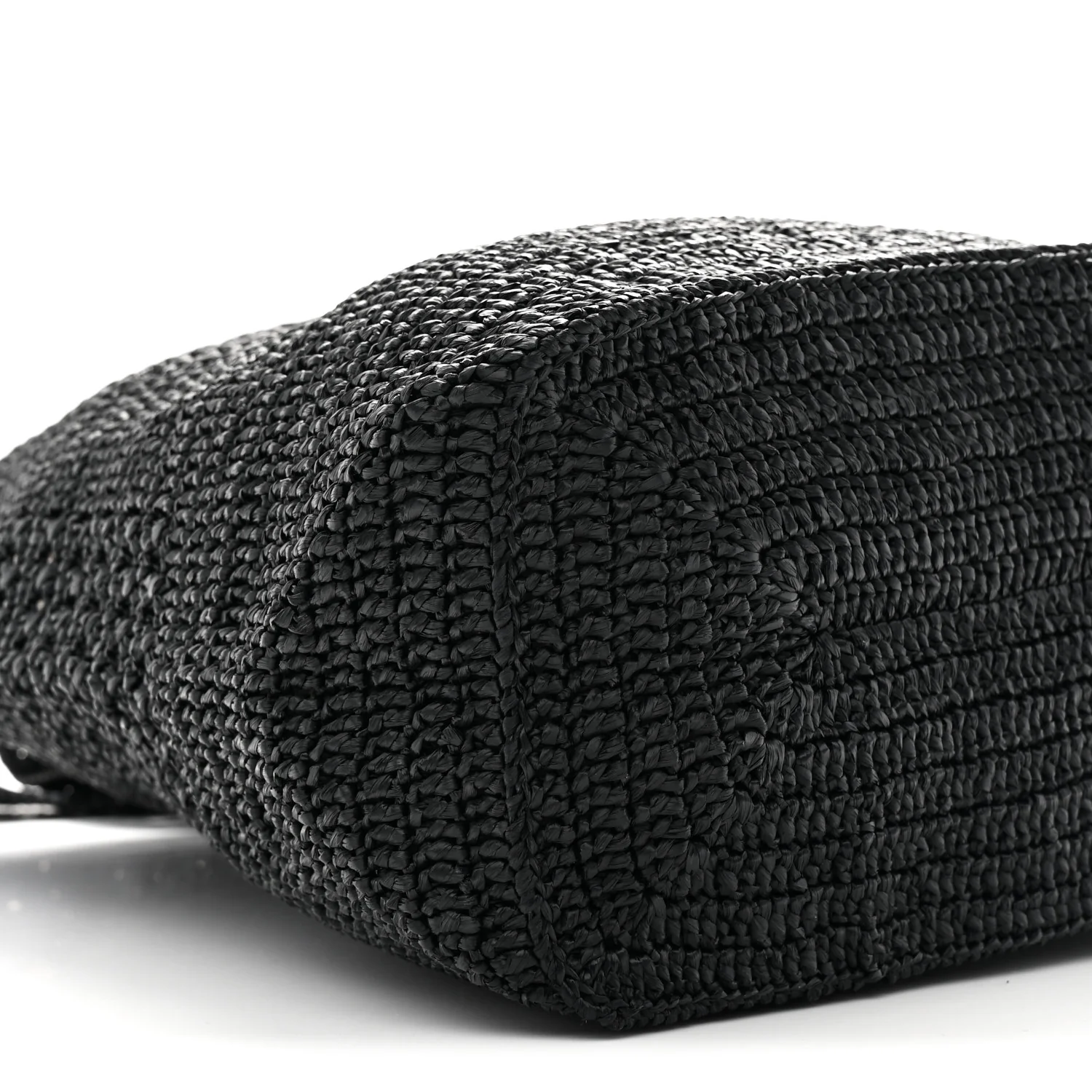 Raffia Monogram Le 5 A 7 Medium Tote Black - Top Club