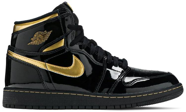 Air Jordan 1 Retro High OG GS  Black Metallic Gold  575441-032 - Sneaker Replica Workshop